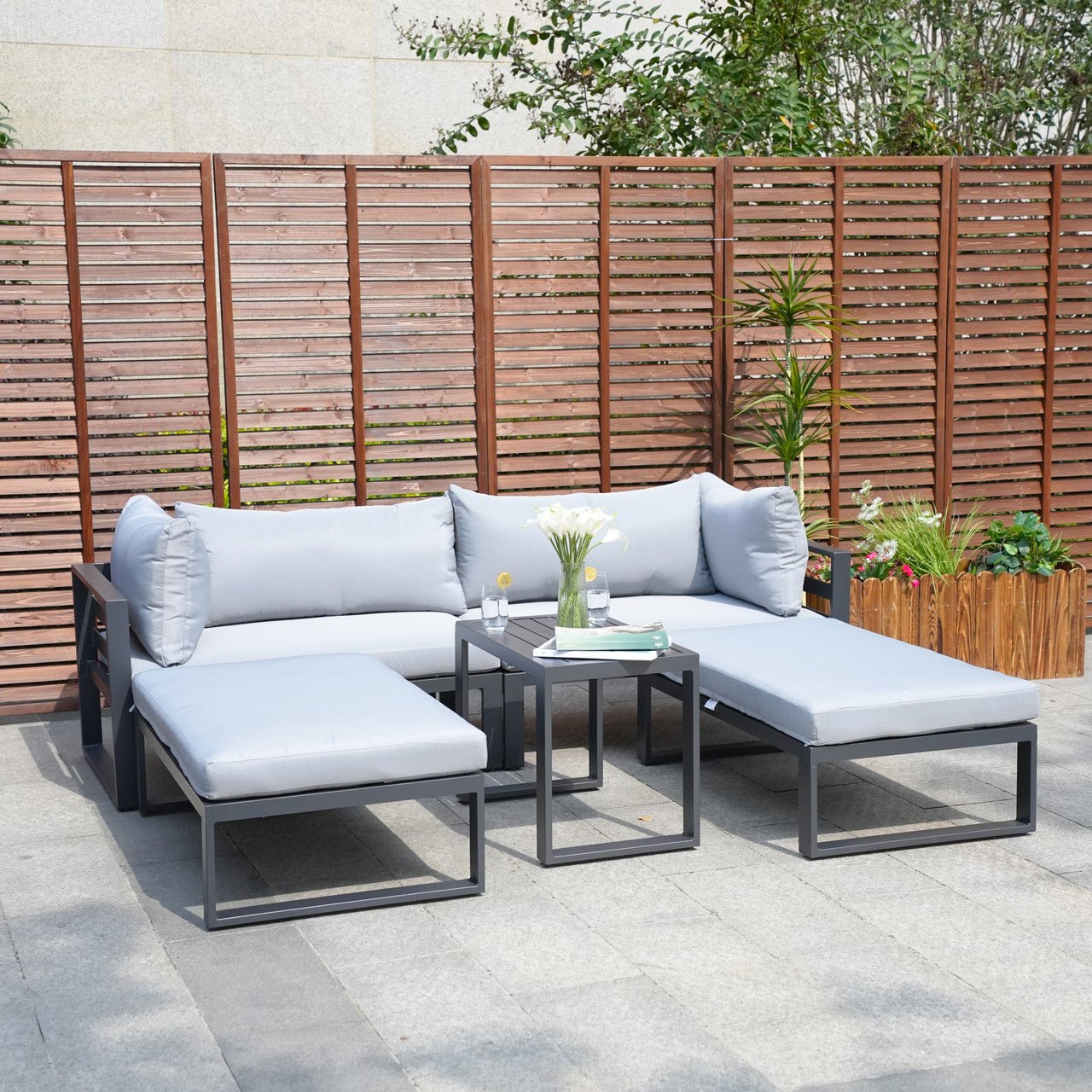 Aluminum Outdoor Modular Sofa Set (PAS - 50128) - Direct Wicker