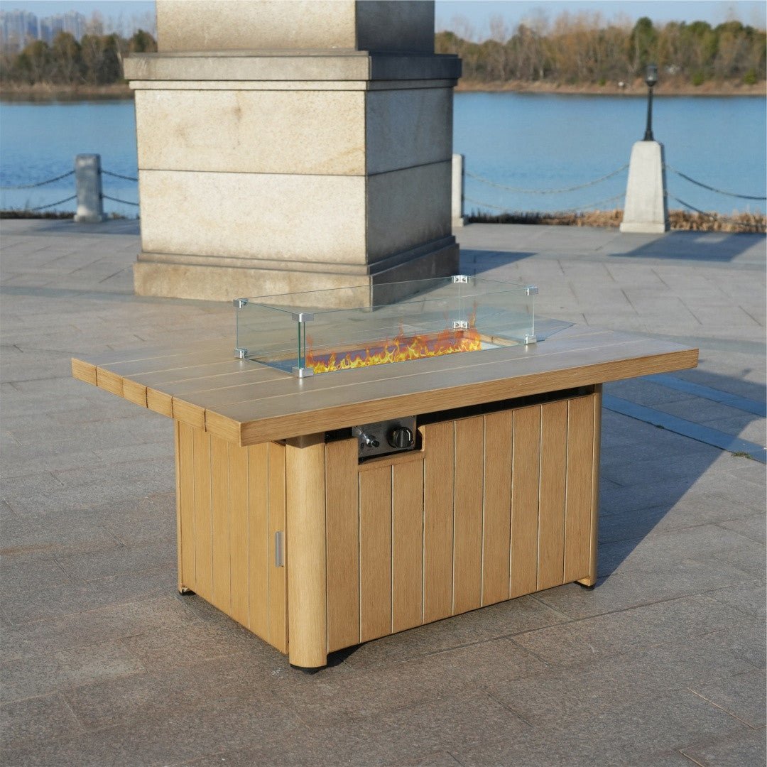 Aluminum Tube Rectangular Firepit Table (PAG - 2334TA) - Direct Wicker
