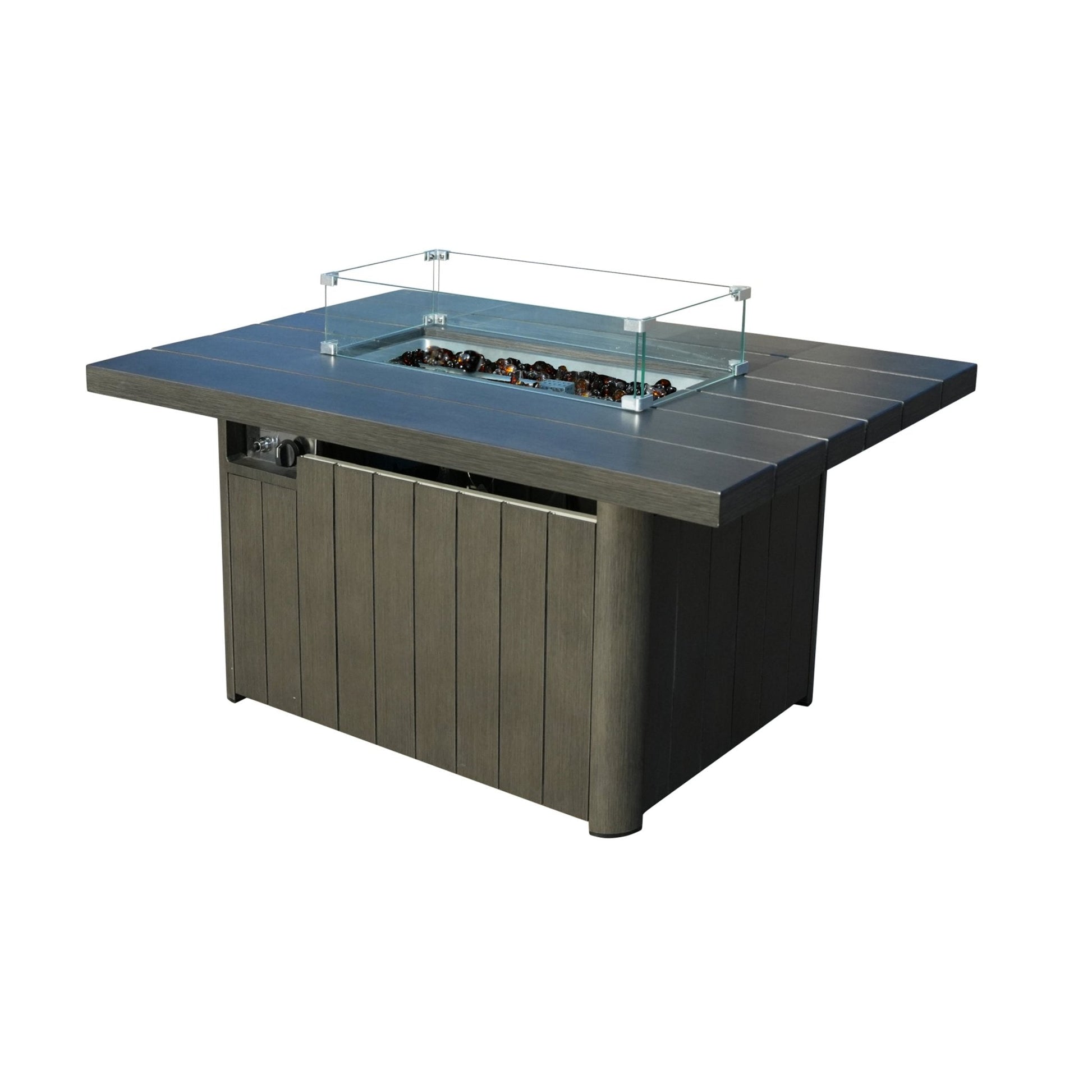 Aluminum Tube Rectangular Firepit Table (PAG - 2334TA) - Direct Wicker