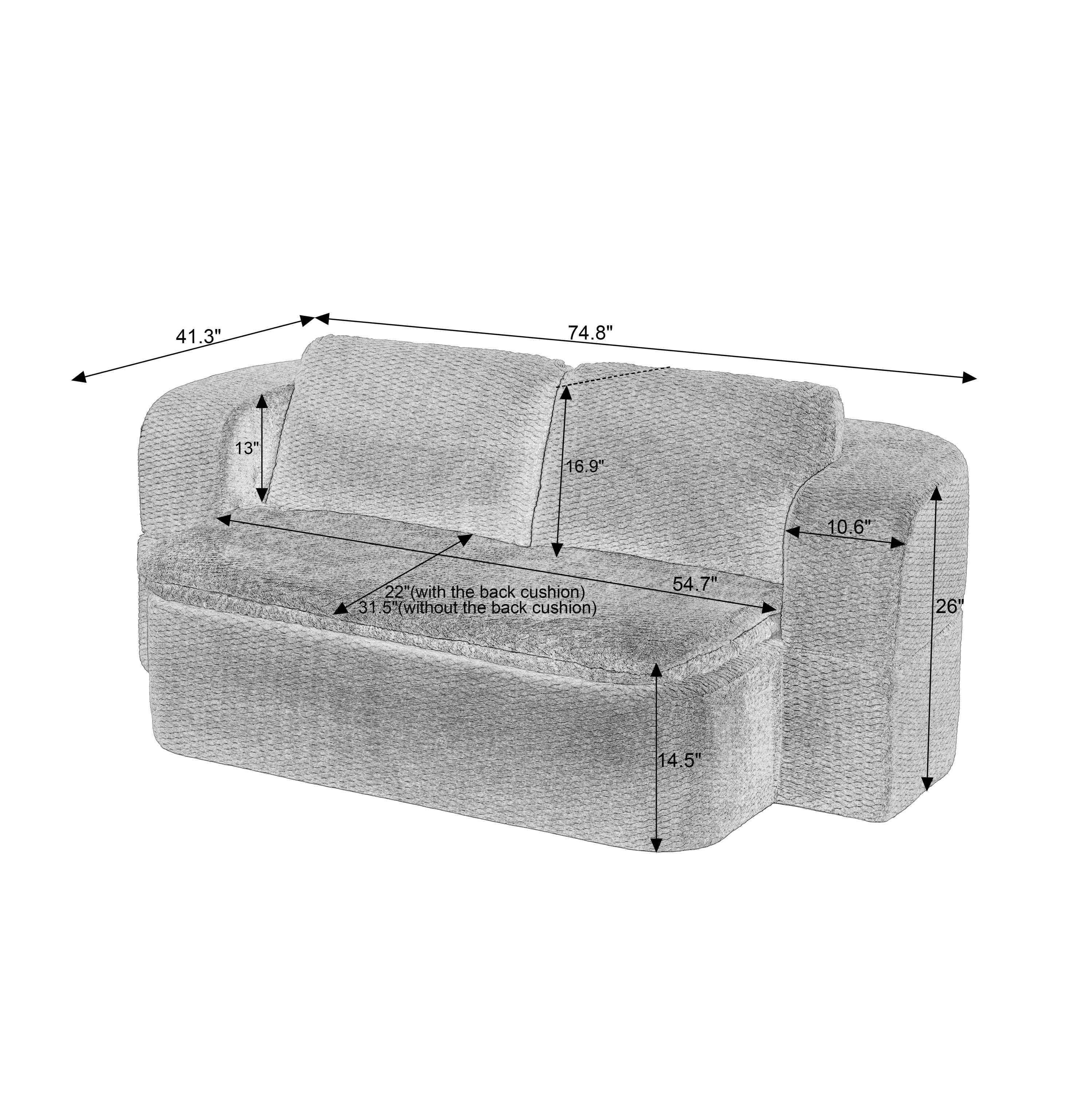 Convertible Sleeper Sofa, Modern Folding Futon Floor Foam Compression Sofa Bed Couch for Living Room Bedroom ApartmentConvertible Sleeper