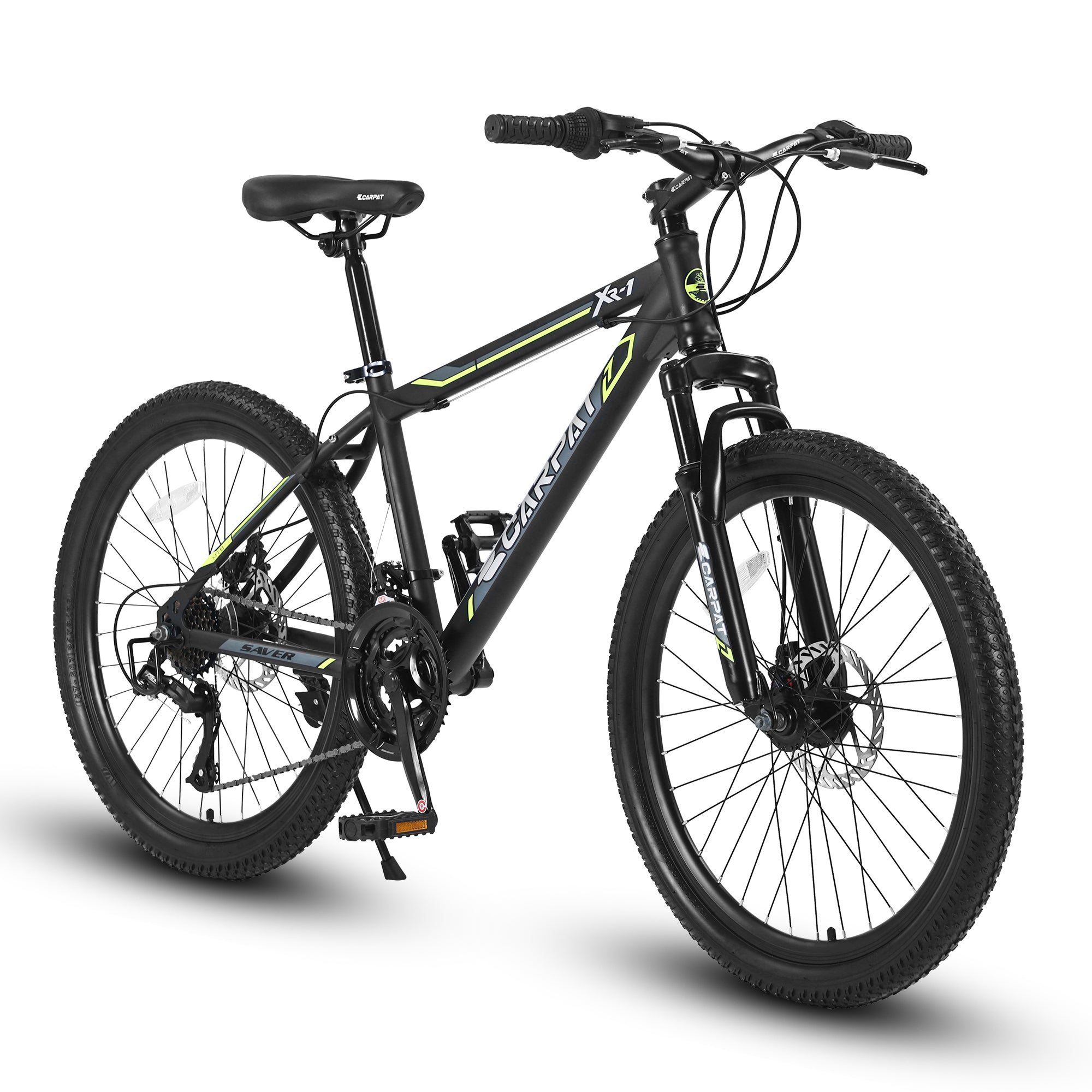S24102   24 Inch Mountain Bike Boys Girls, Steel  Frame, Shimano 21 Speed Mountain Bicycle with Daul Disc Brakes and Front Suspension MTB