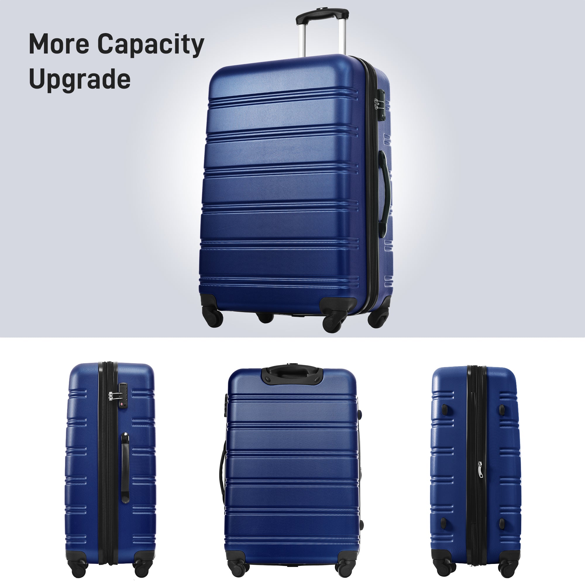 3 Piece Luggage Set Hardside Spinner Suitcase with TSA Lock 20" 24" 28" Available