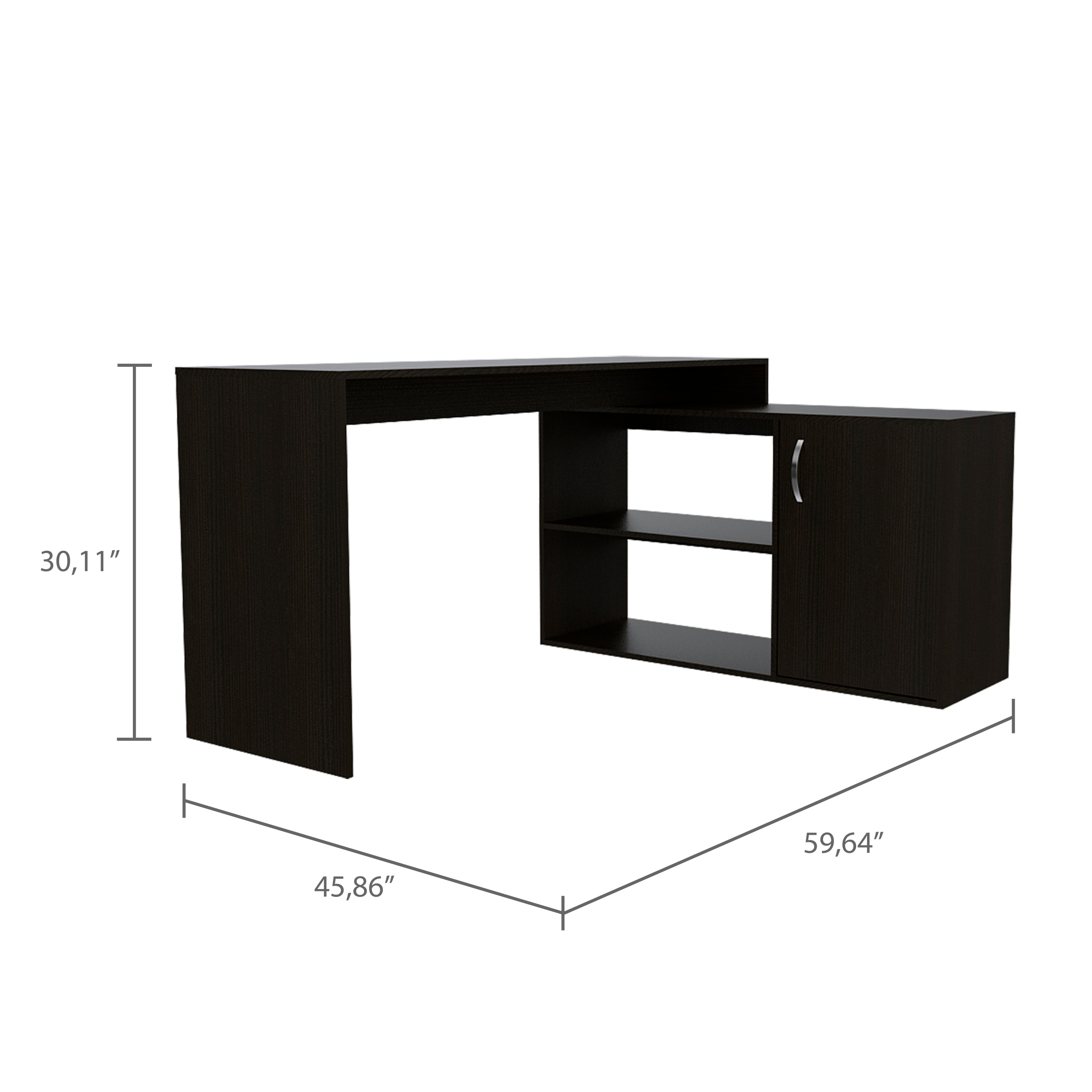 L-Shaped Desk Desti, Office, Black