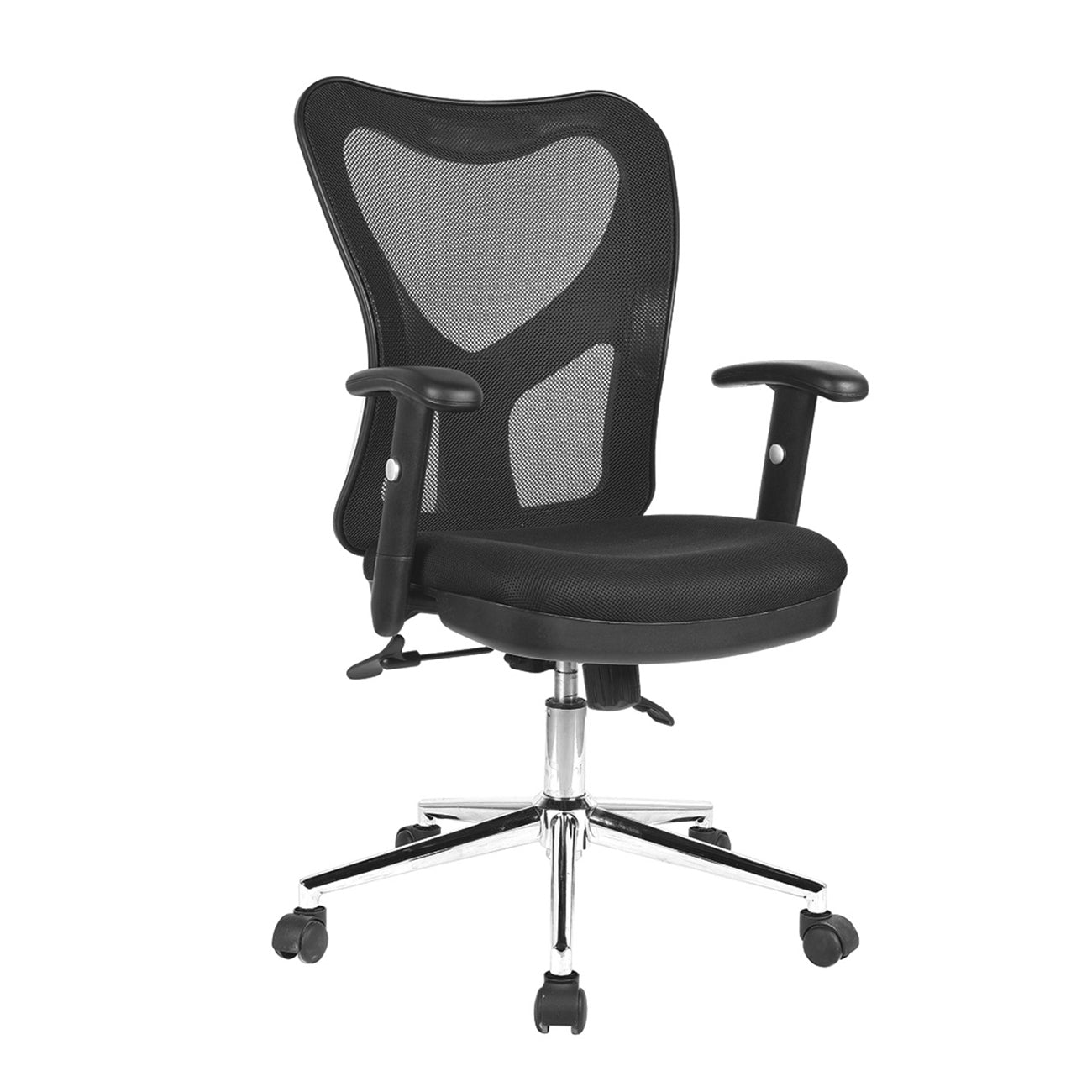 Techni Mobili High Back Mesh Office Chair With Chrome Base, Black - Abrihome