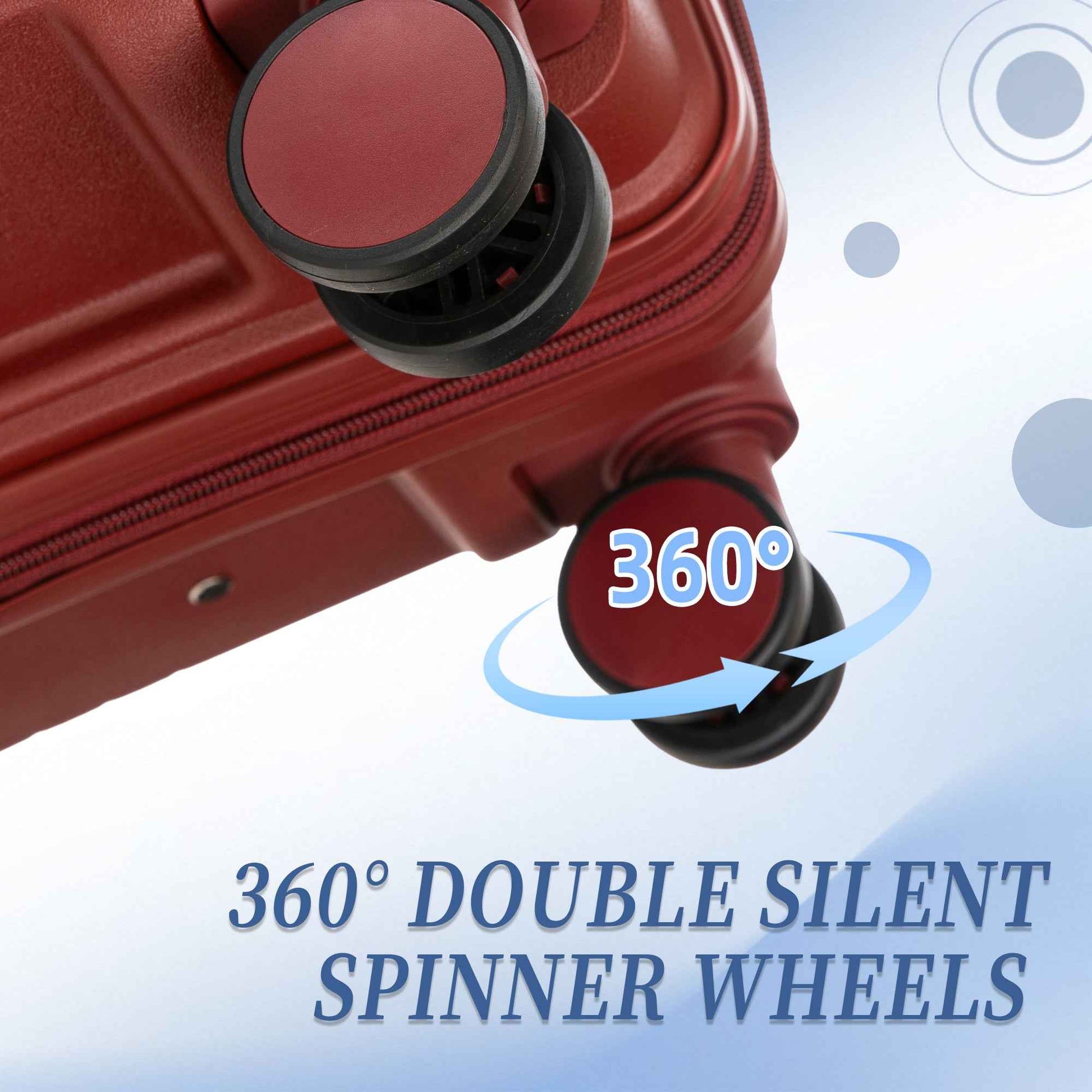 20'/24'/28' 3 pcs/set in PP Spinner Wheel Luggage, Carry on Suitcase, Matching Color, Combination Lock (Red)