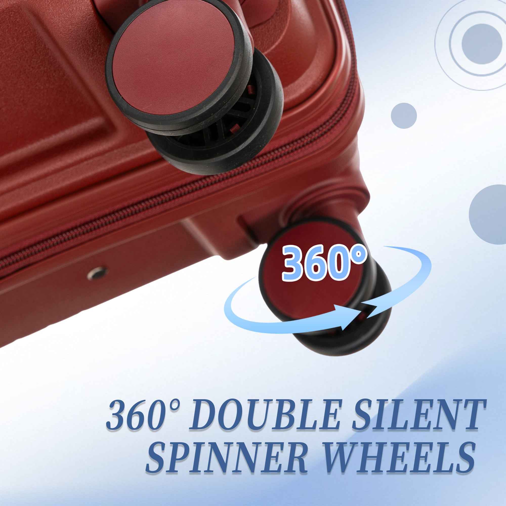 20'/24'/28' 3 pcs/set in PP Spinner Wheel Luggage, Carry on Suitcase, Matching Color, Combination Lock (Red)