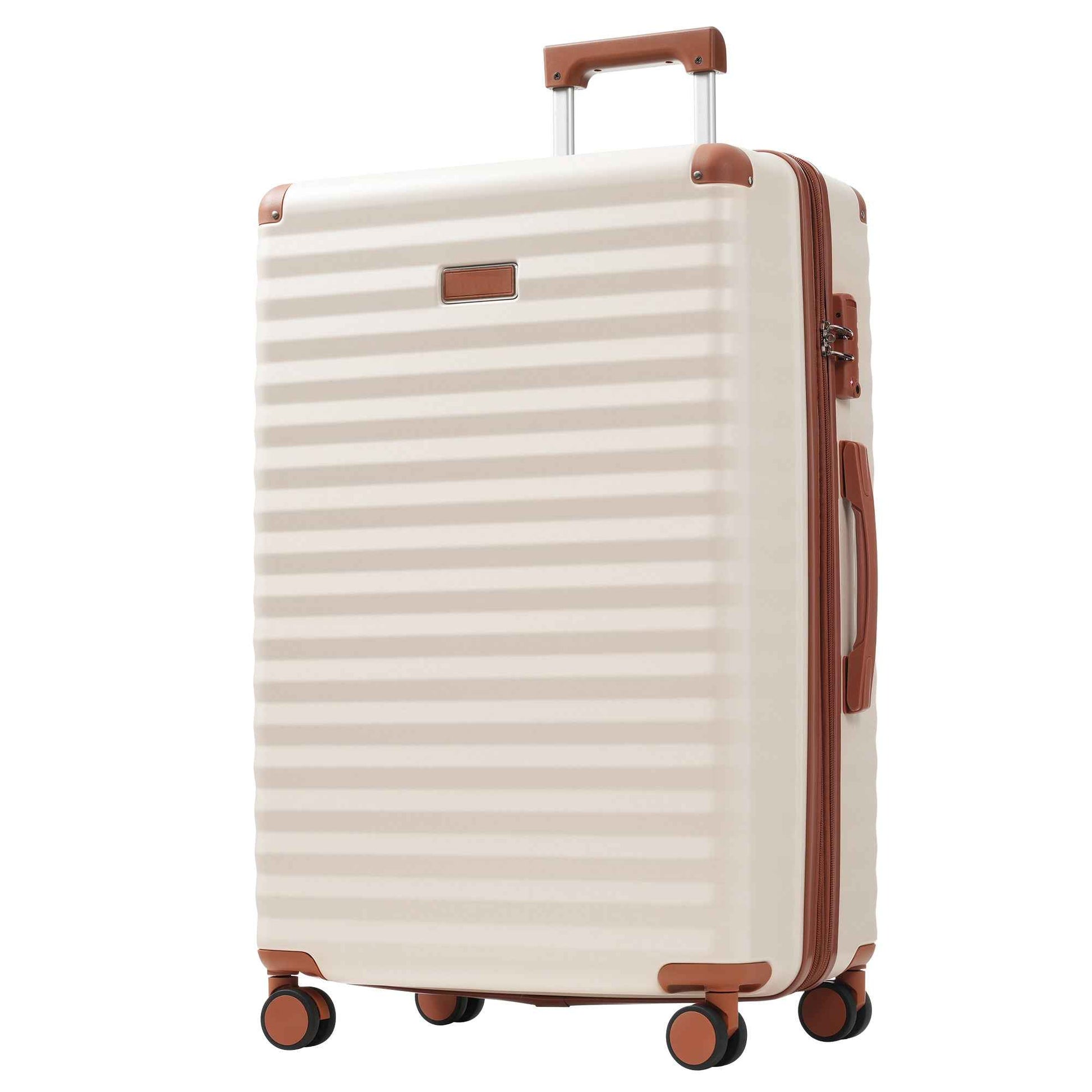Luggage Sets 5 Piece with Front Opening , Hardside Expandable Carry on Suitcase with Spinner Wheels TSA Lock USB Port  Cup Holder Duffel Bag and Toiletry Bag