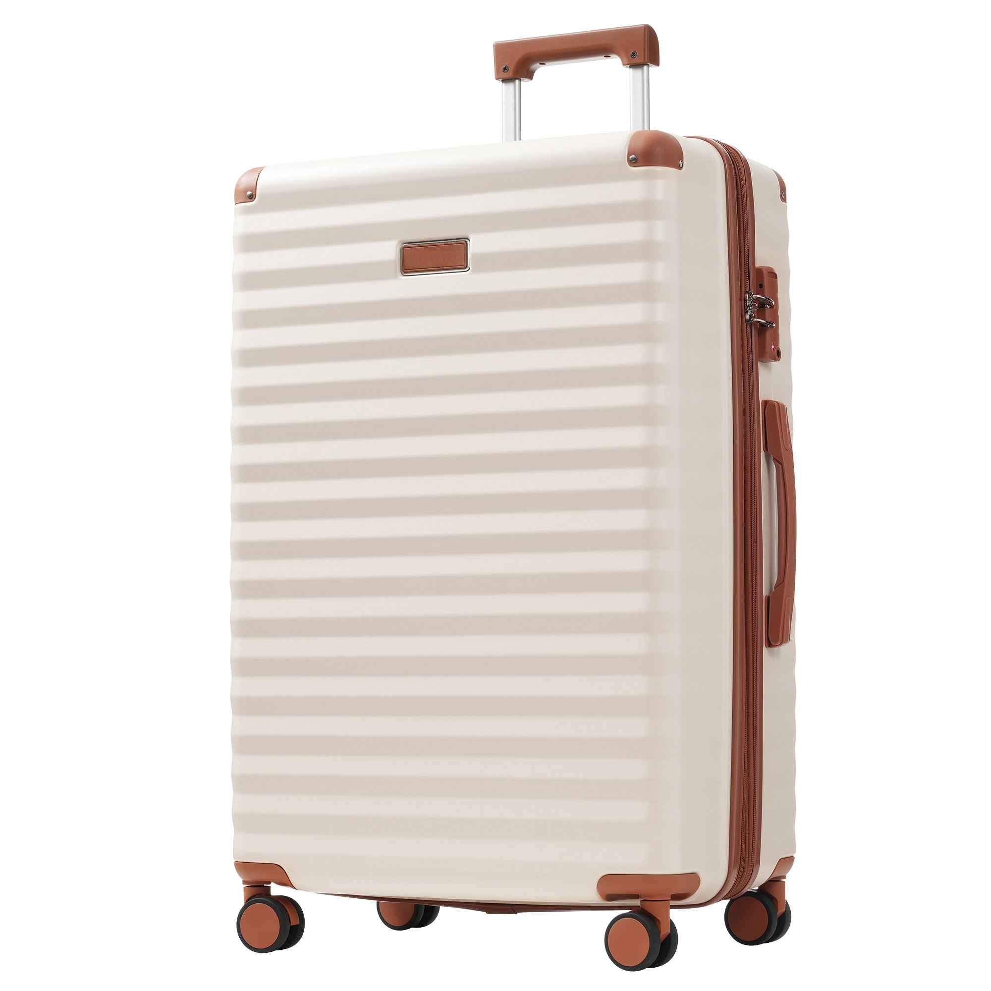 Luggage Sets 5 Piece with Front Opening , Hardside Expandable Carry on Suitcase with Spinner Wheels TSA Lock USB Port  Cup Holder Duffel Bag and Toiletry Bag