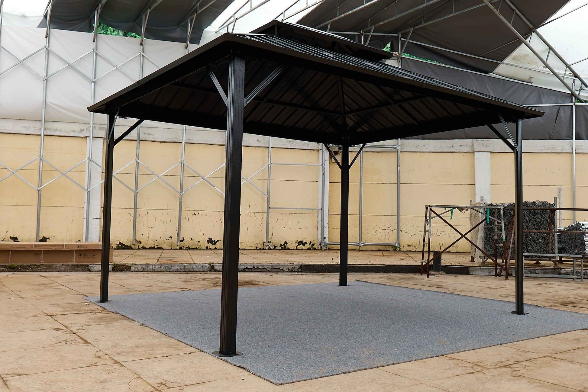10*10FT patic gazebo,aluminum gazebo with steel canopy,Outdoor Permanent Hardtop Gazebo Canopy for Patio, Garden, Backyard