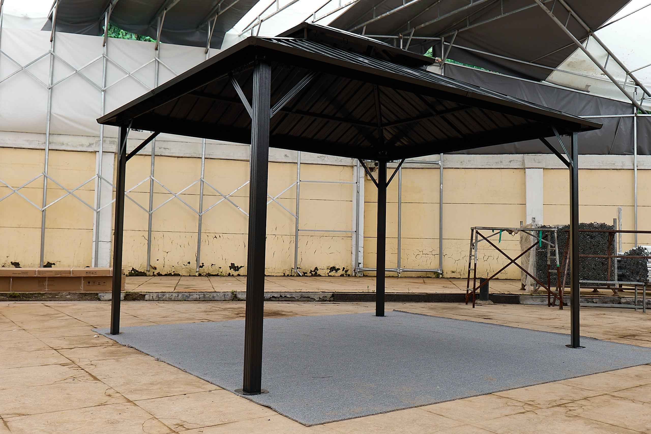 10*10FT patic gazebo,aluminum gazebo with steel canopy,Outdoor Permanent Hardtop Gazebo Canopy for Patio, Garden, Backyard