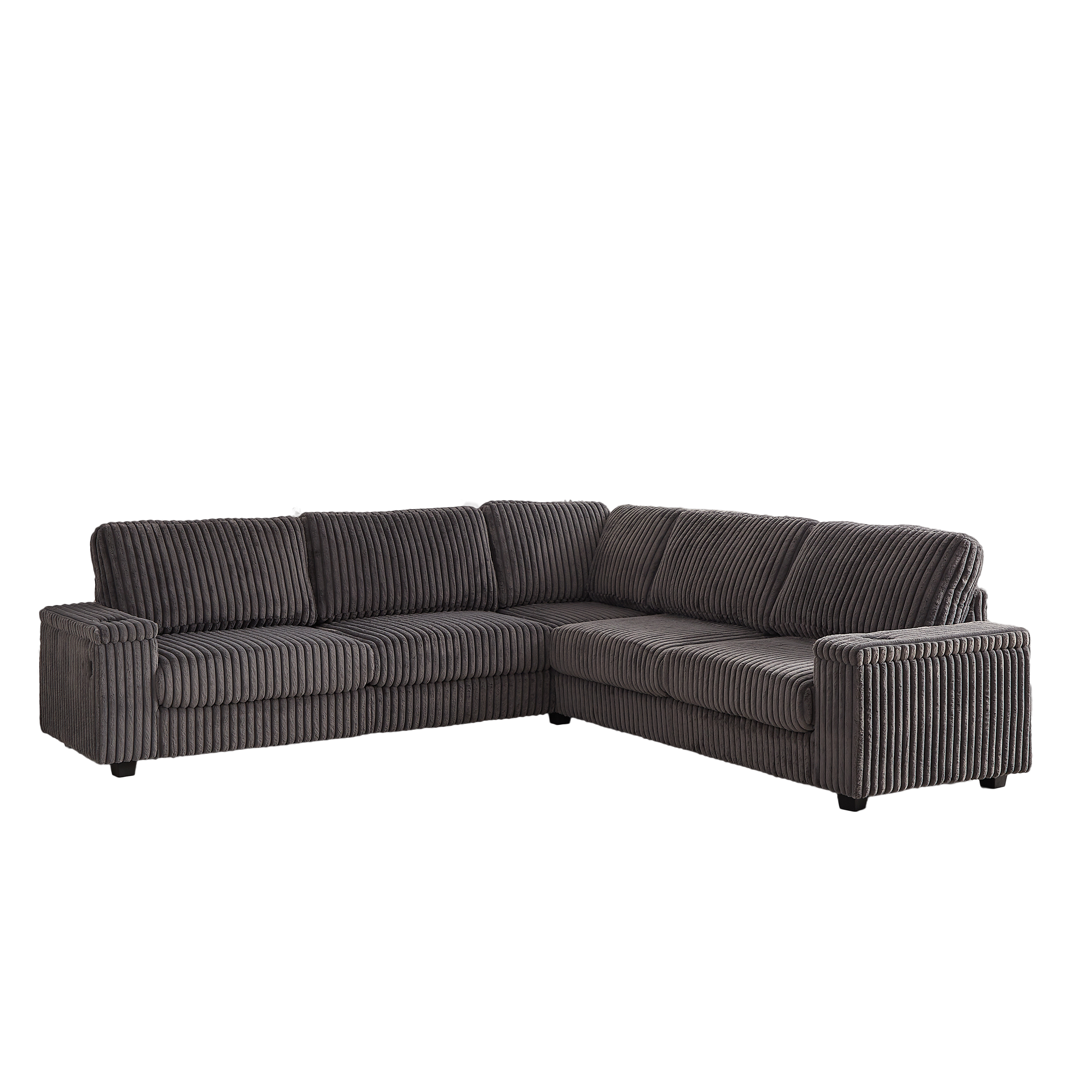 110-Inch Oversized Corduroy Corner Sofa,L Shaped Corner Couch with two storage spaces,USB port & Type-C port and Cup-holder , Deep Seat Comfy Upholstered Couches for Living Room(Not freely combinable)