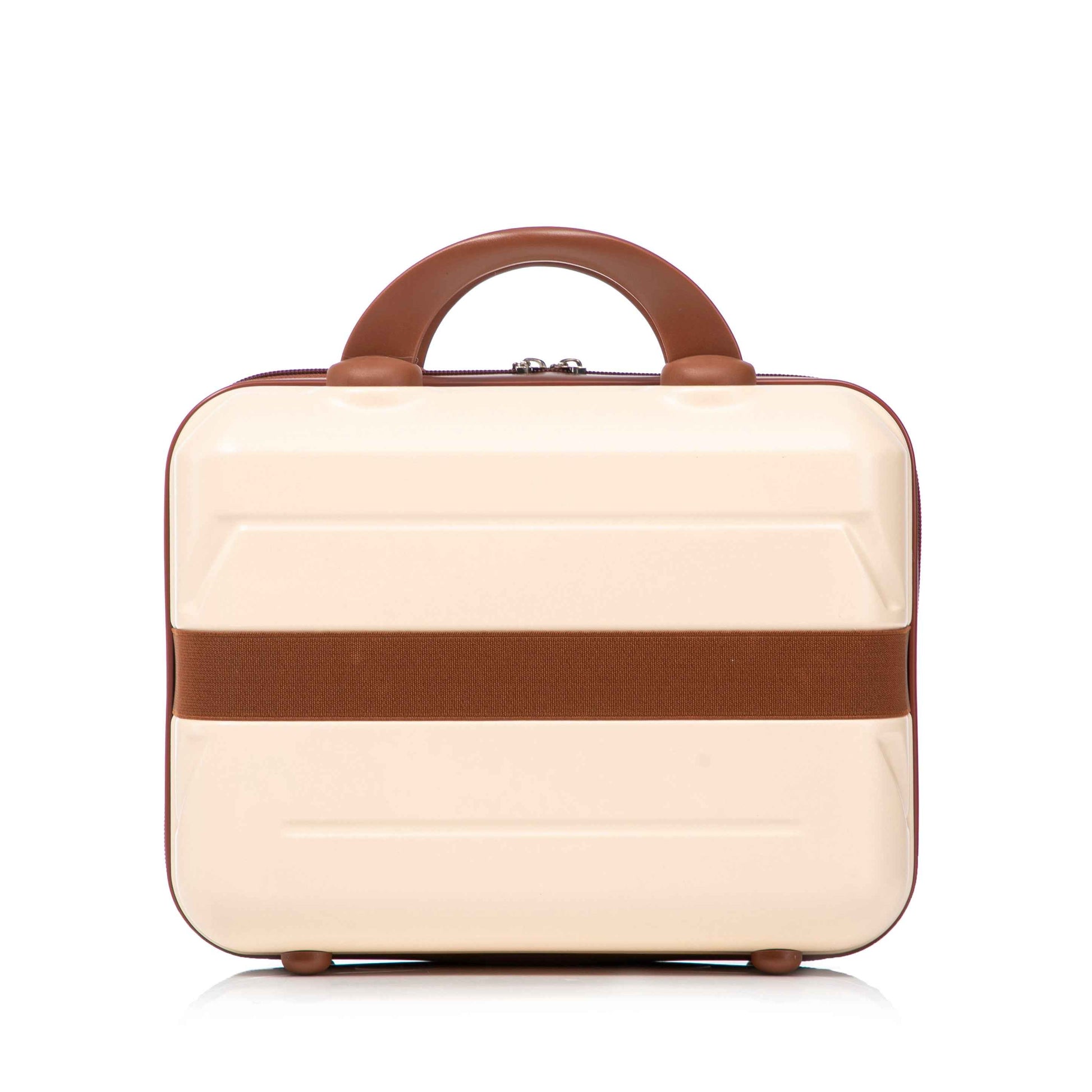 14'/20' 2 pcs/set in ABS Spinner Wheel Luggage, with Combination Lock,14' Cosmetic Case (Beige)