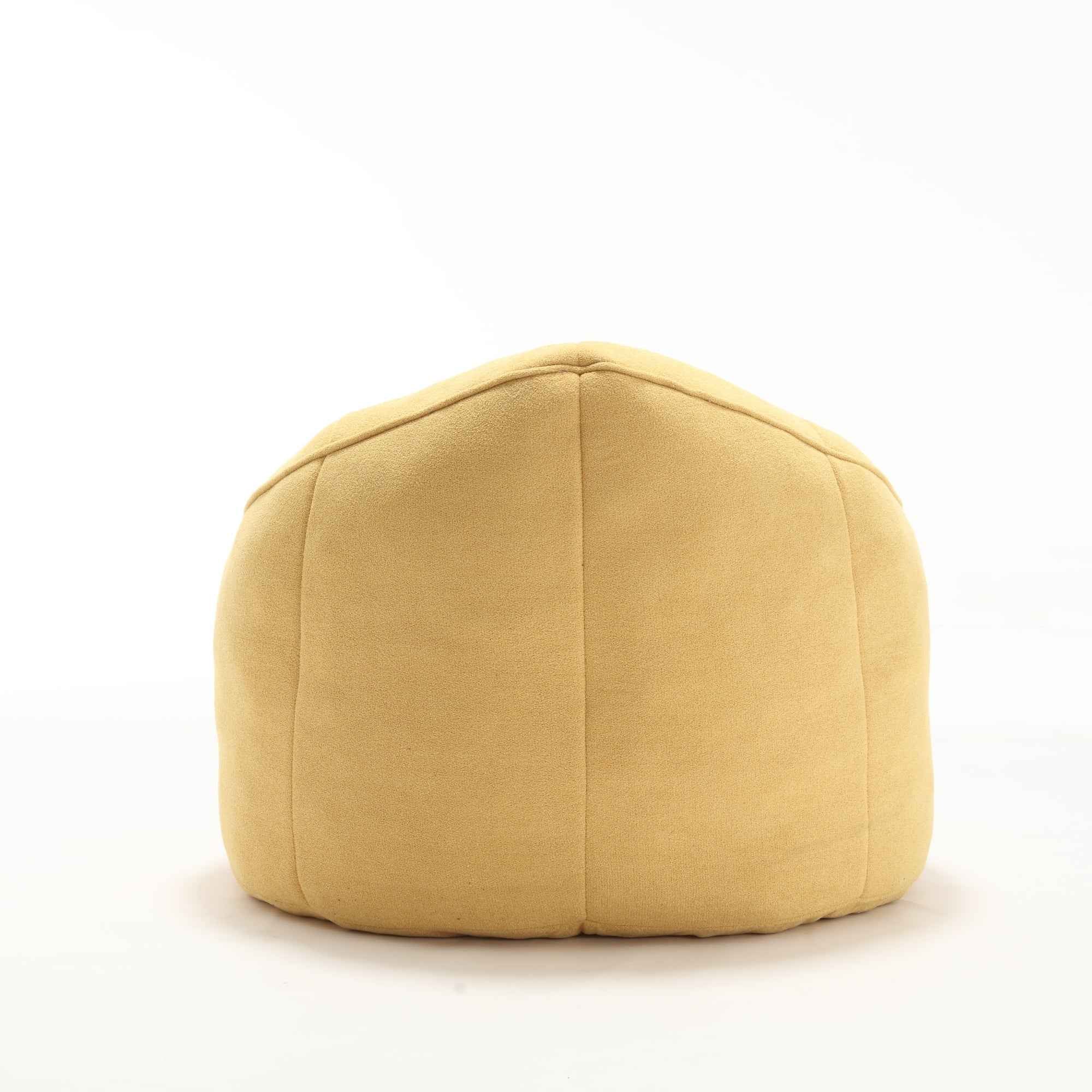 Bedding Bean Bag Sofa Chair with High-Pressure Foam and Footrest, Yellow Microfiber