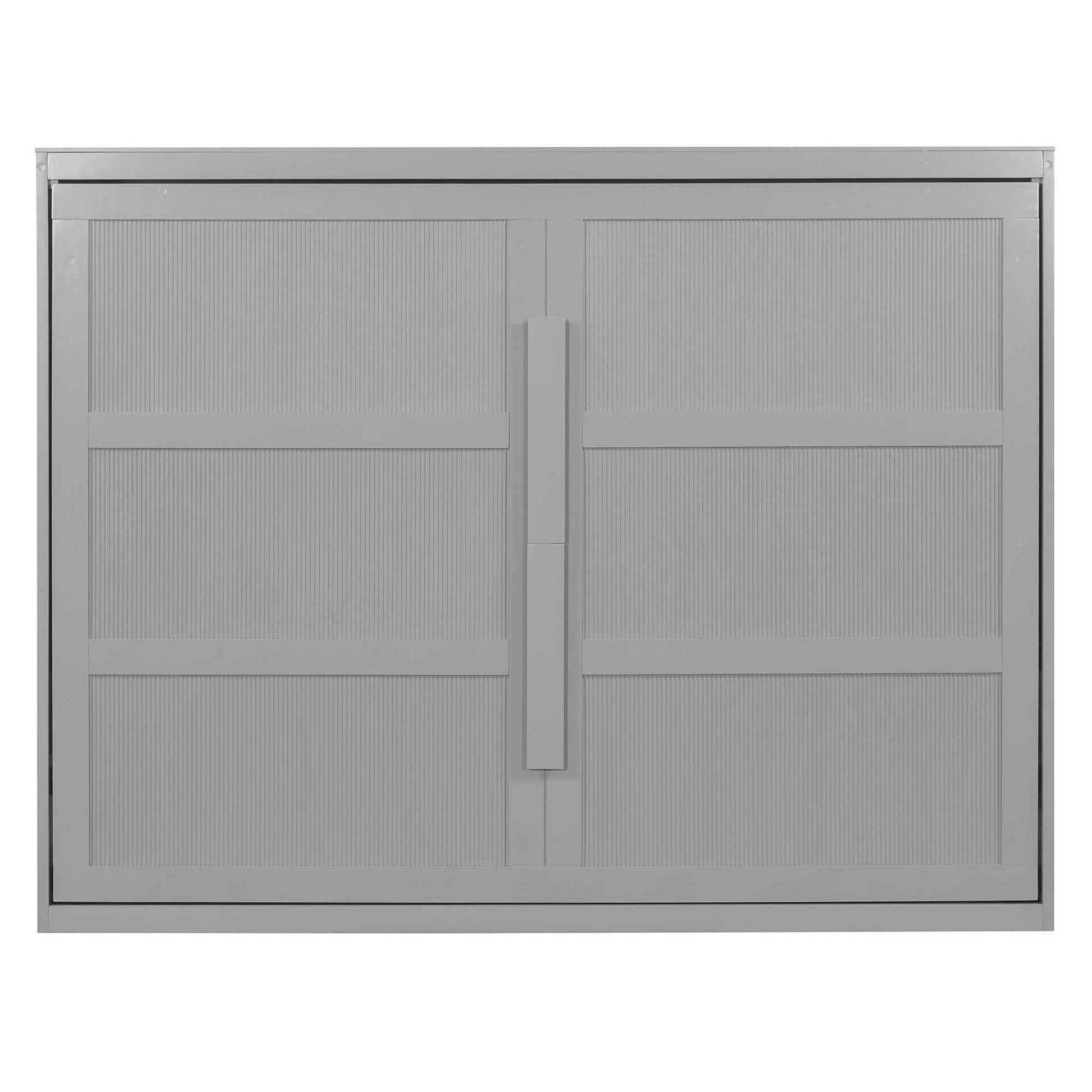 Queen Size Murphy Bed Wall Bed Modern design with LED Lights,Gray