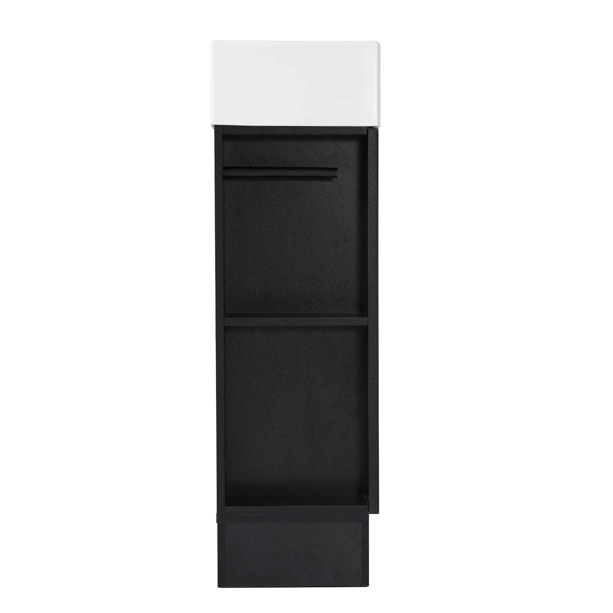 18.6' Bathroom Vanity with Sink, Bathroom Vanity Cabinet with Two-tier Shelf, Left or Right Orientation, Black (WF308491 New Color)