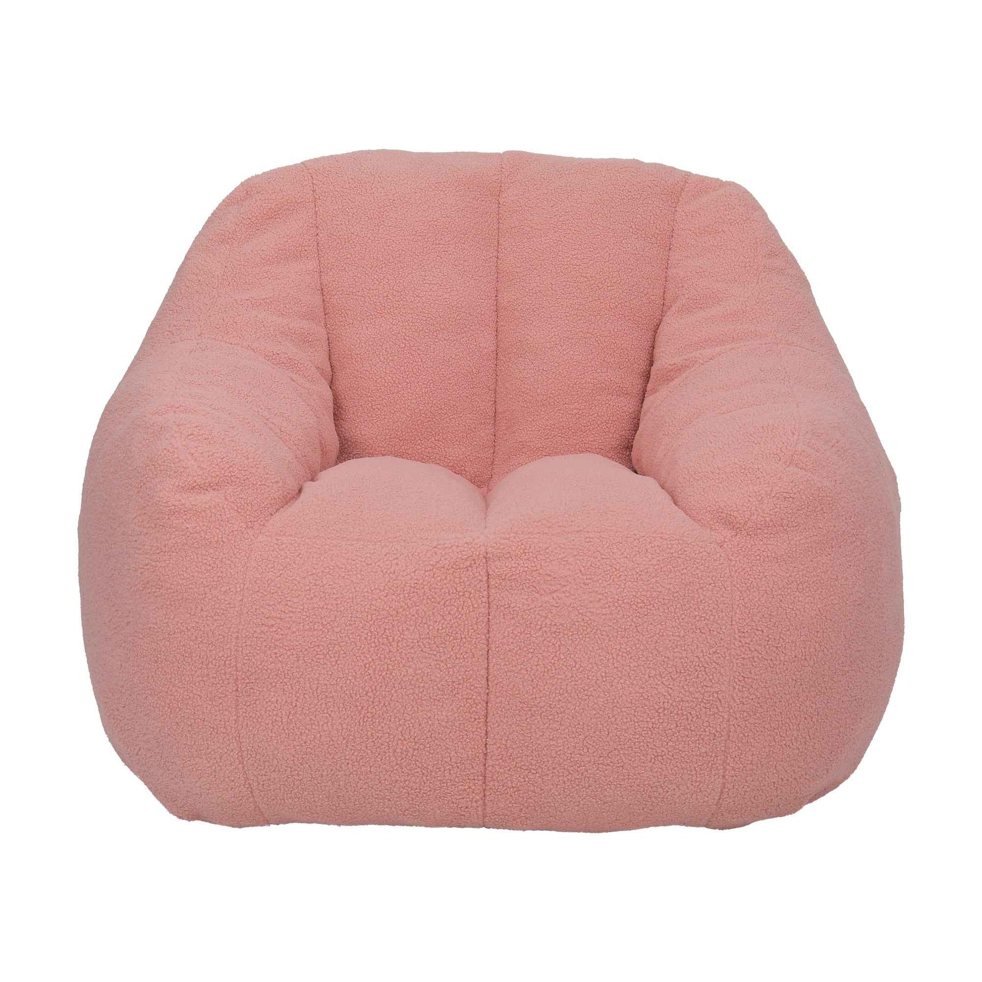 Comfy Bean Bag Chair with Memory Foam Filler – Tufted Soft Stuffed Bean Bag Sofa for Dorm, Apartment, or Living Room – Pink