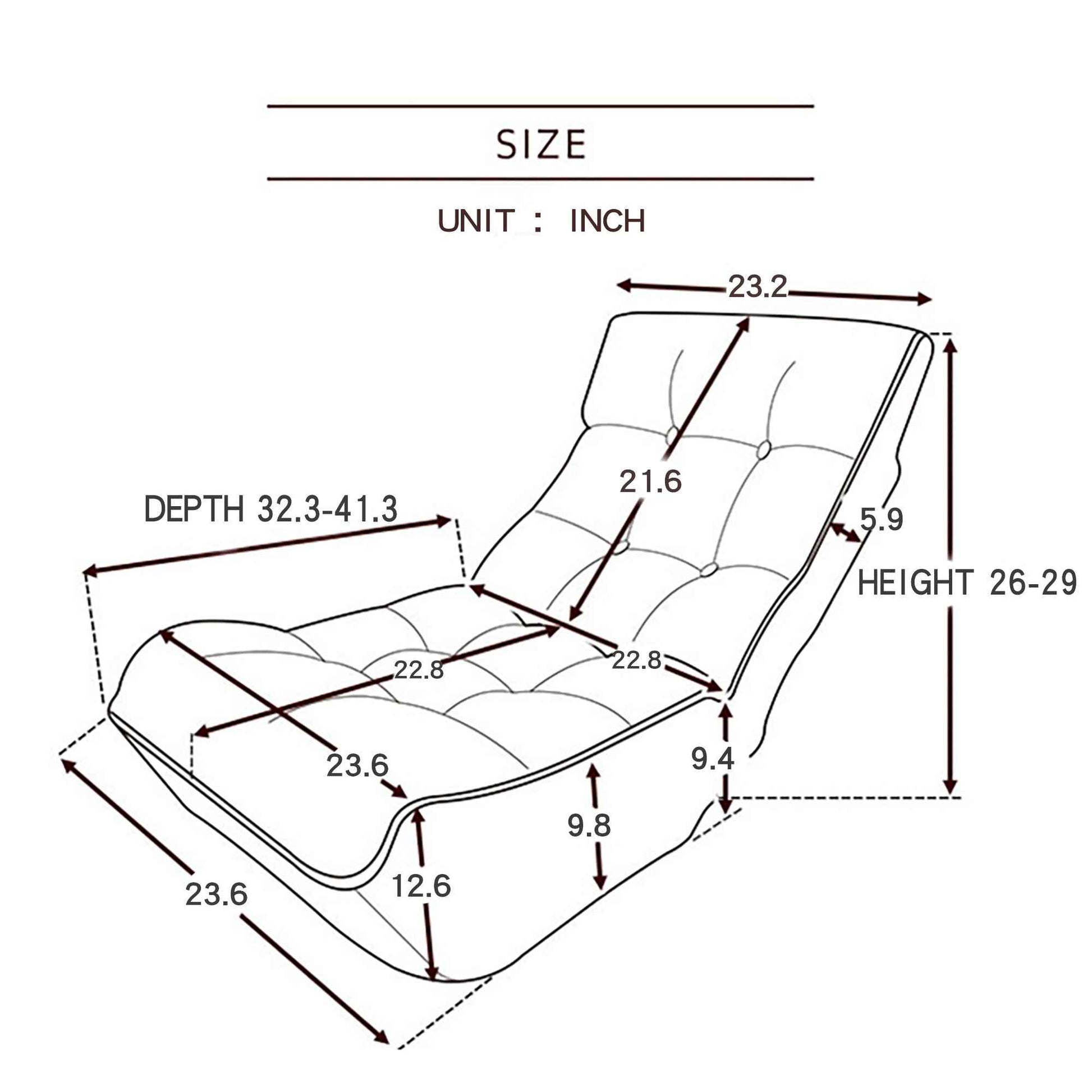 Adjustable Gray Metal Reclining Chair for Living Room and Balcony