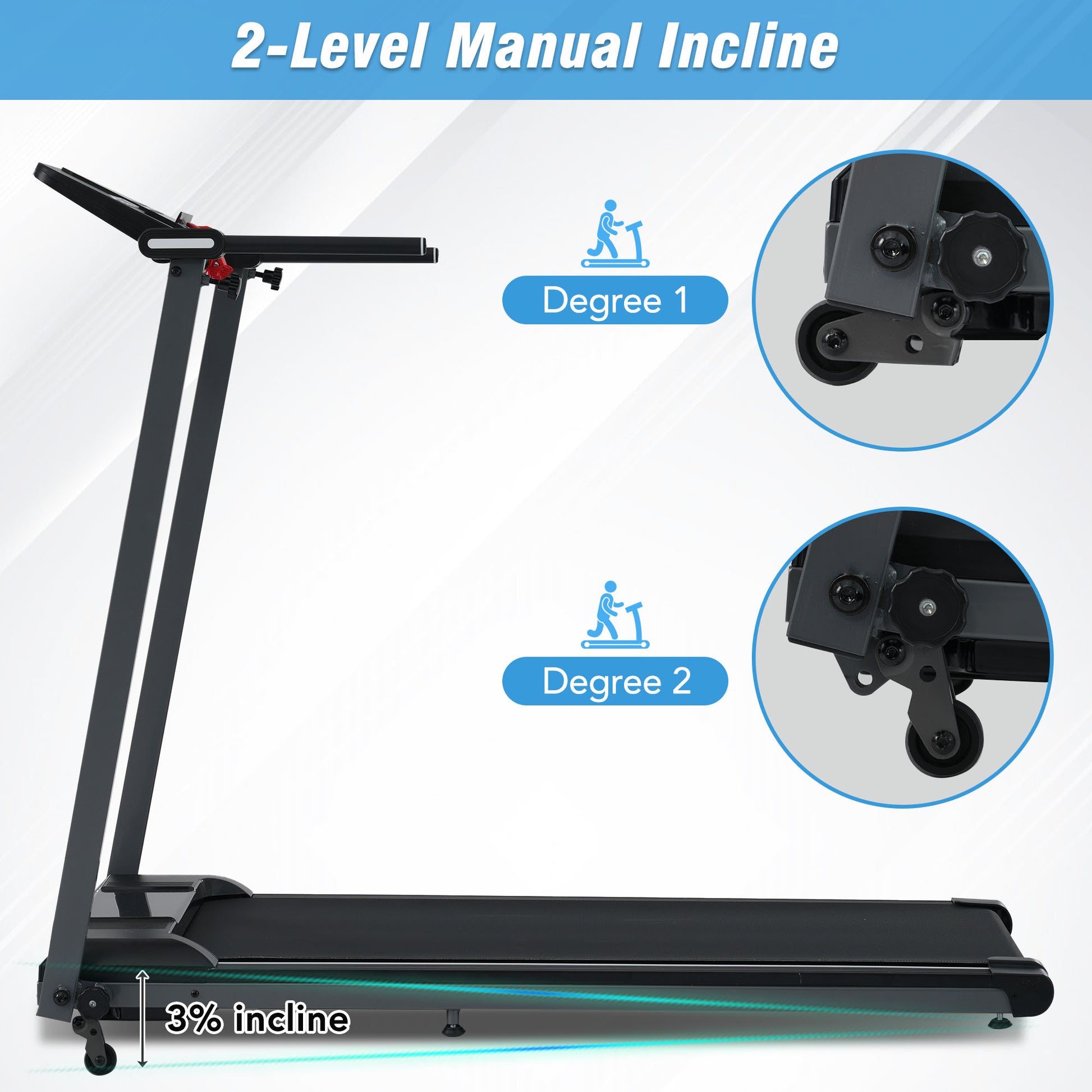 NEW Folding Treadmills Walking Pad Treadmill for Home Office -2.5HP Walking Treadmill With Incline 0.5-7.5MPH 265LBS Capacity Treadmill for Walking Running - Abrihome