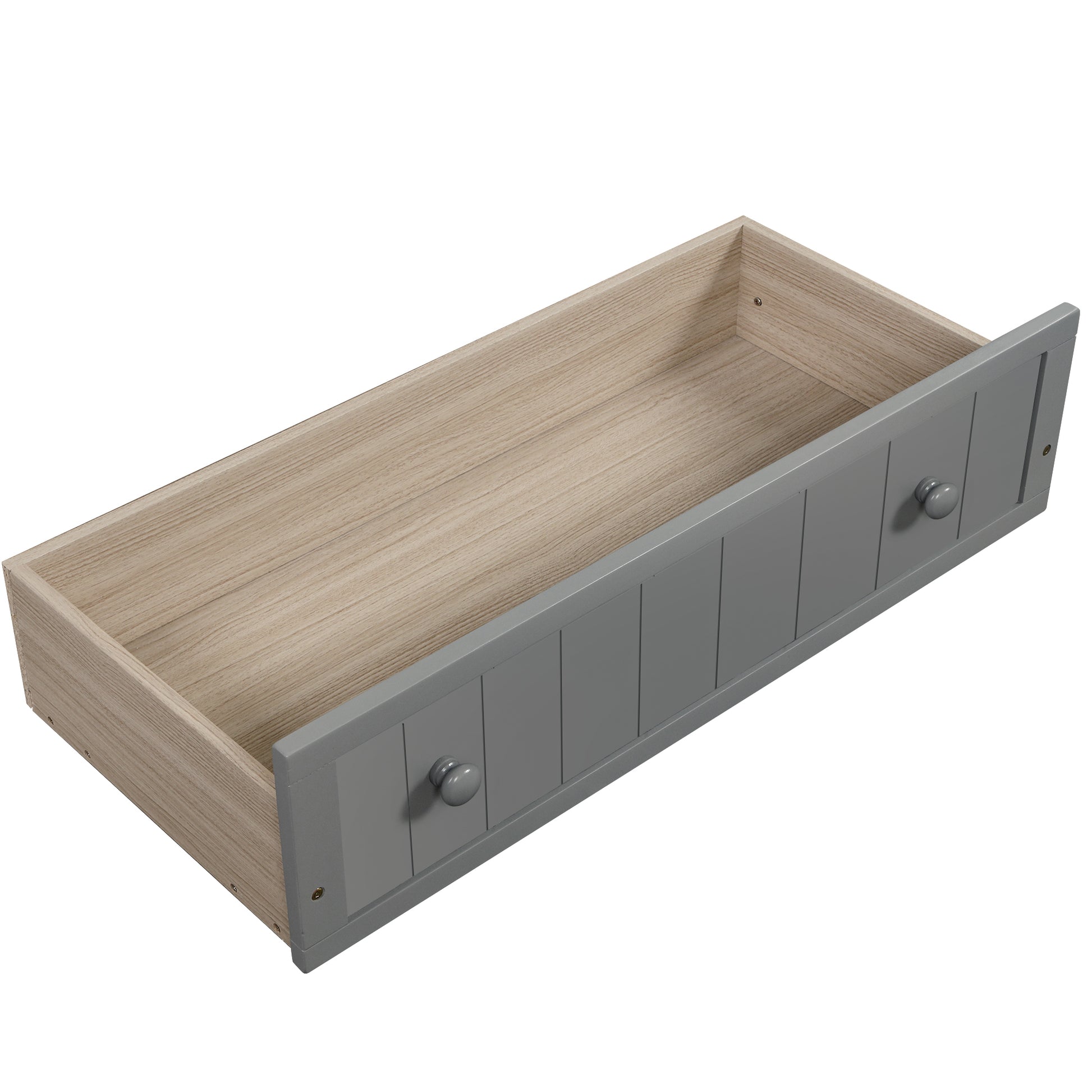 Twin Wooden Daybed with 2 drawers, Sofa Bed for Bedroom Living Room,No Box Spring Needed,Gray - Abrihome