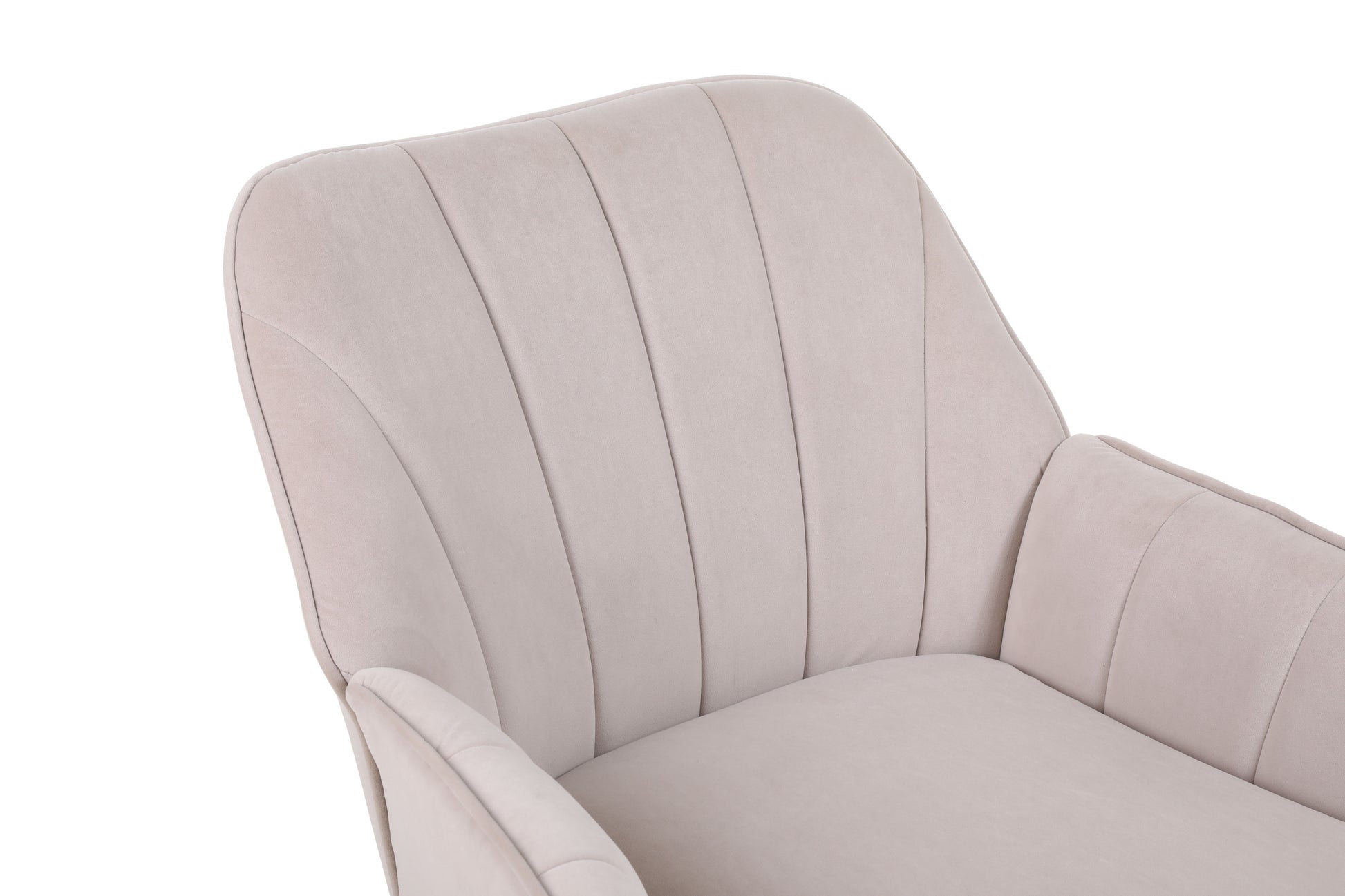 Modern Mid Century Chair velvet  Sherpa Armchair for Living Room Bedroom Office Easy Assemble(BEIGE) - Abrihome