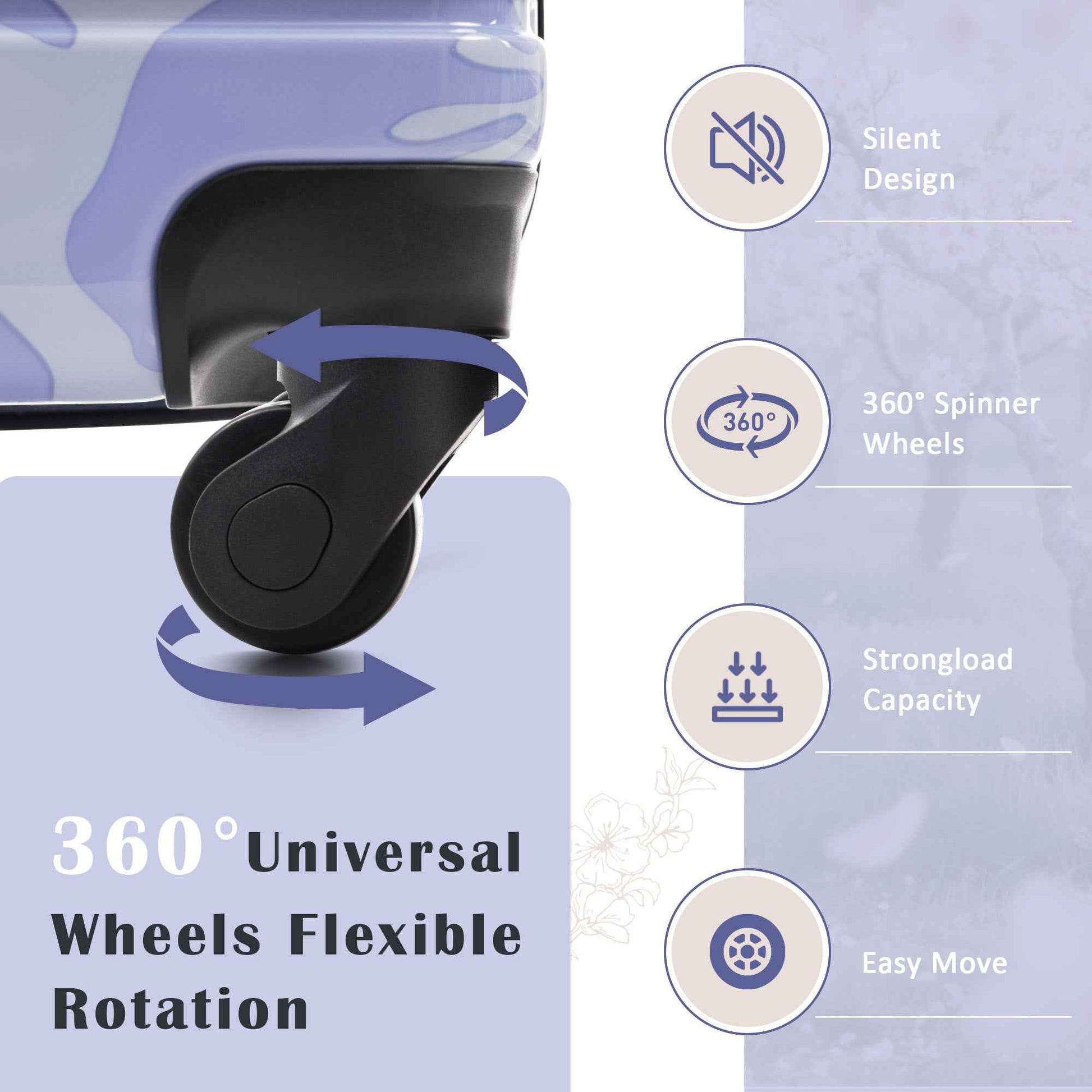 Hardshell Luggage Sets 3 pcs Spinner Suitcase with TSA Lock Lightweight-20'+24'+28' Luggages