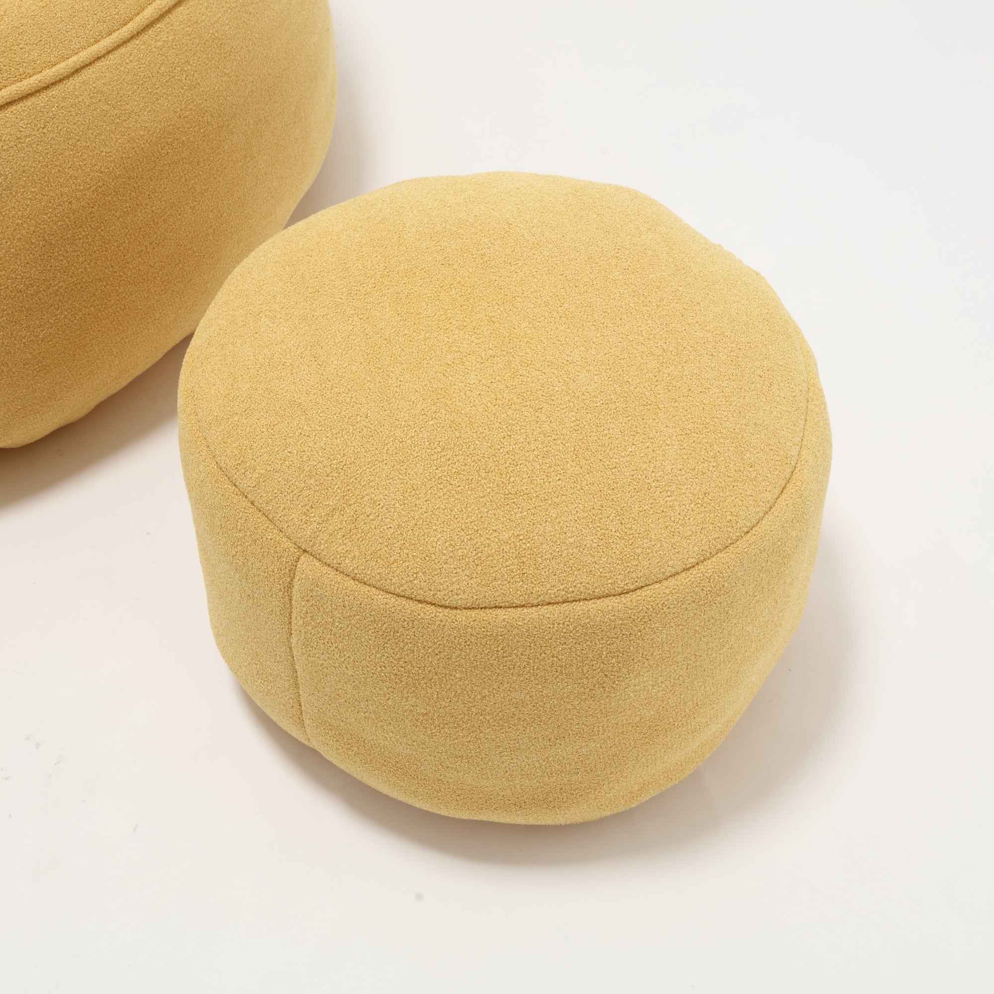Bedding Bean Bag Sofa Chair with High-Pressure Foam and Footrest, Yellow Microfiber