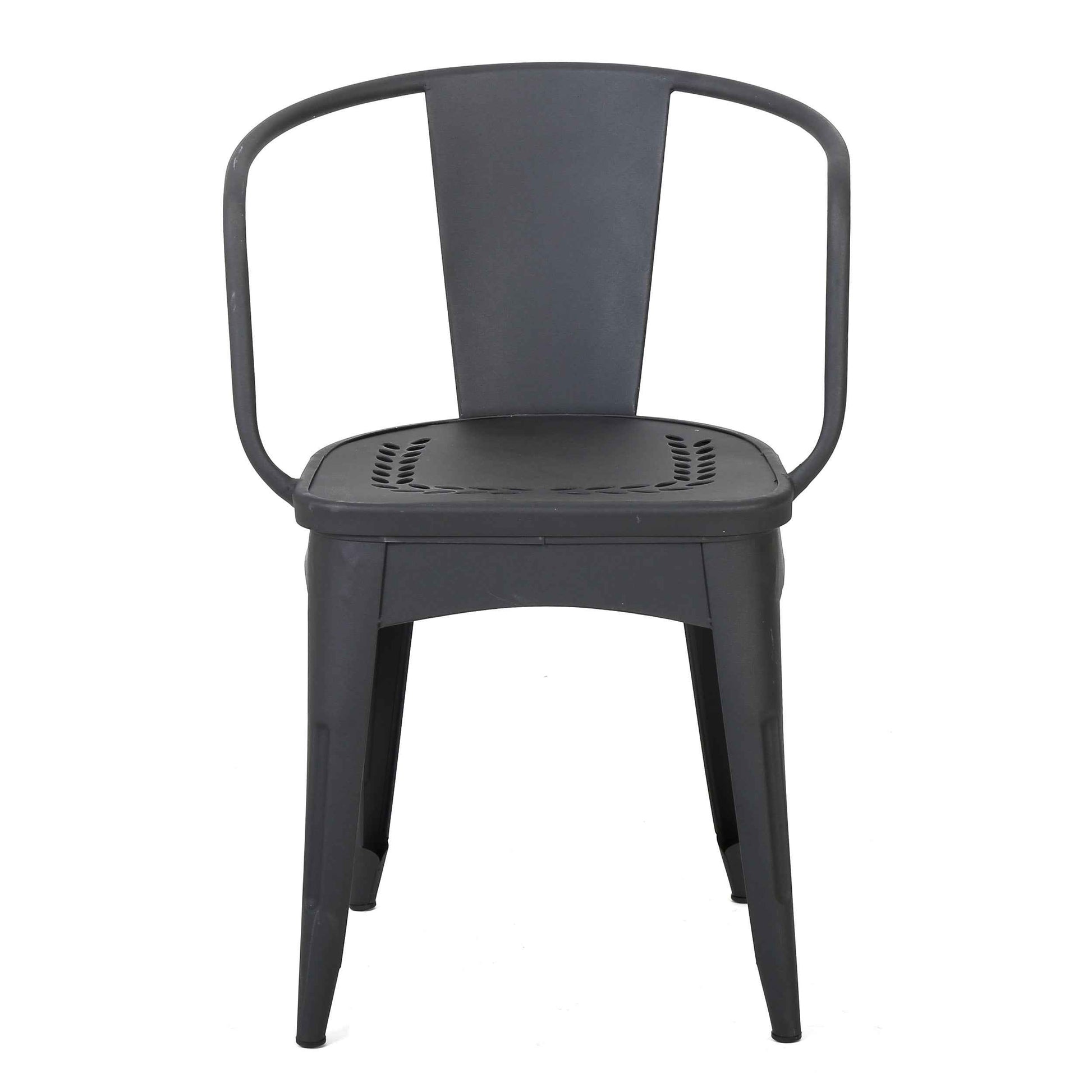Ambrosia 3-piece Bistro Set with Leaf Motifs Top and Seat, Black