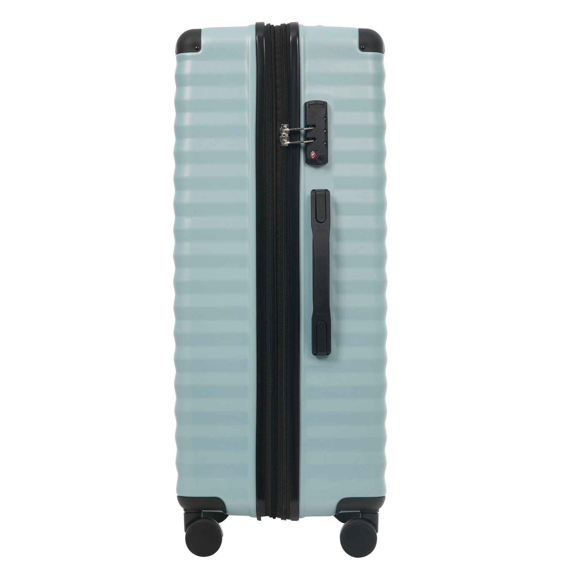 Luggage Sets 5 Piece with Front Opening , Hardside Expandable Carry on Suitcase with Spinner Wheels TSA Lock USB Port  Cup Holder Duffel Bag and Toiletry Bag