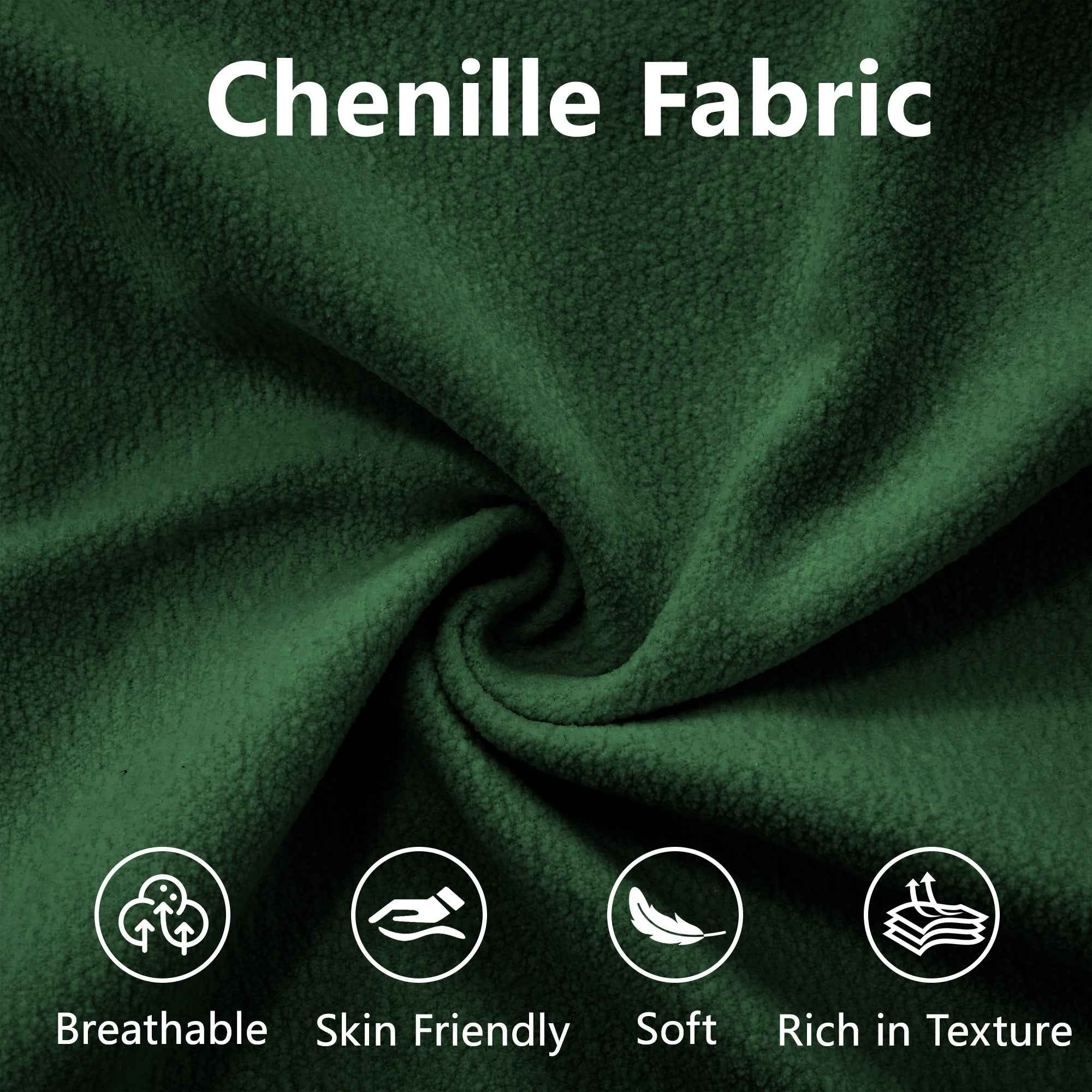 Cloud Couch Sleeper Sofa for Living Room, Chenille 2 Seater sofa with 2 Lumbar pillows and 2 throw pillows , Upholstered Wide Arm Sofa with 2 Ottomans,Chenille Green