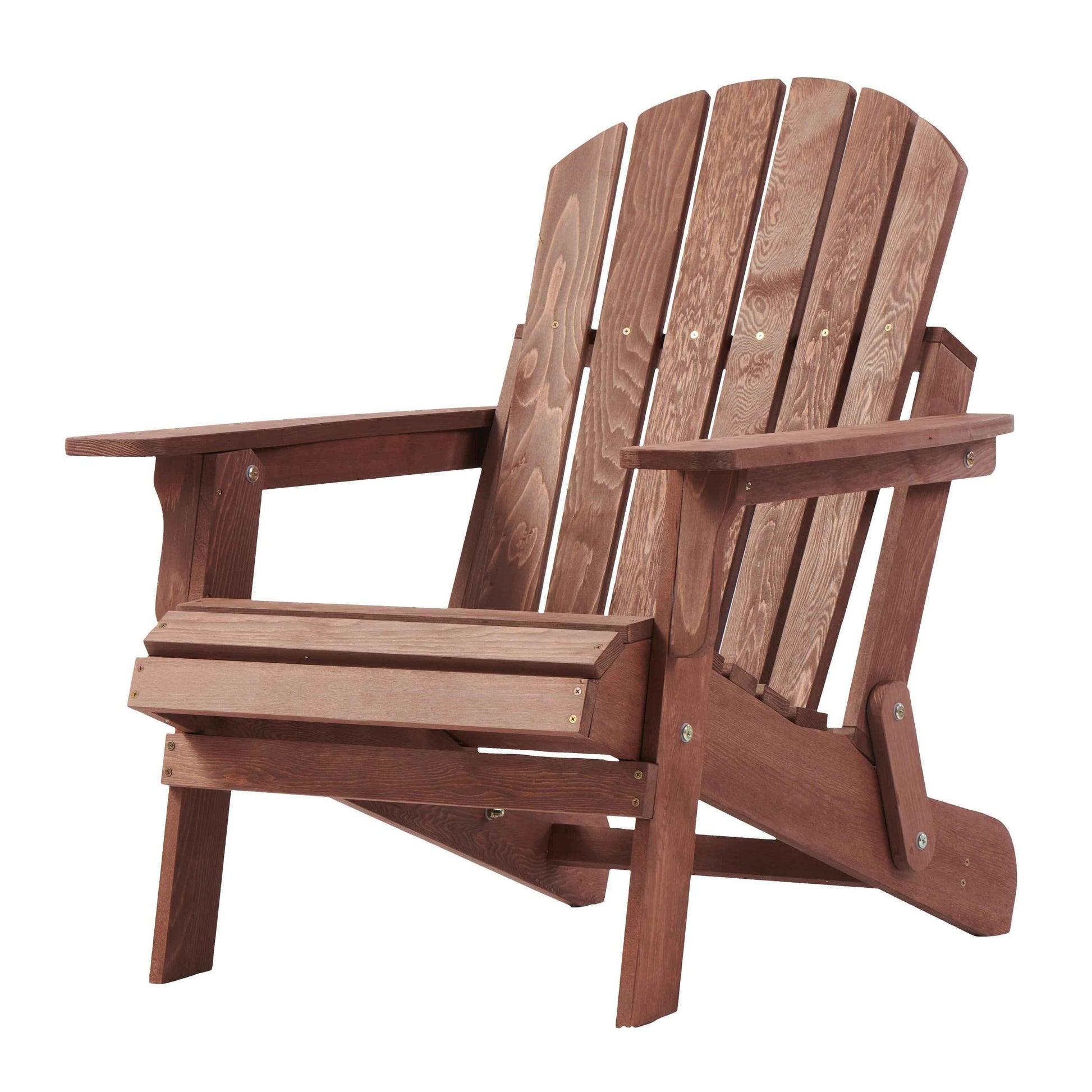 Oversize Wooden Outdoor Folding Adirondack Chair with Pre-Assembled BackRest & SeatBoard, Wood Patio Chair for Garden Backyard Porch Pool Deck Firepit