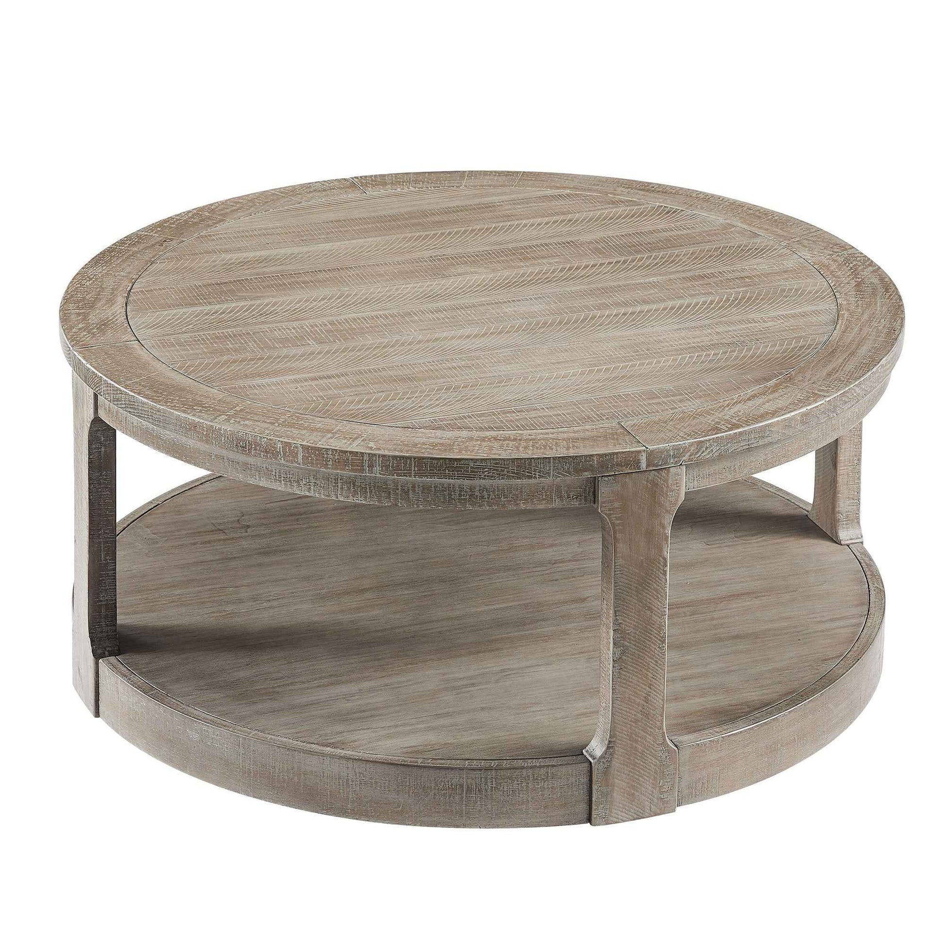 40inch Large Curved 2 Tier Traditional Round Circle Wooden Center Coffee Table,Rounded Table with Wheels,Mid Century Rustic Style Table for living Room,Office,Apartment,Light Brown