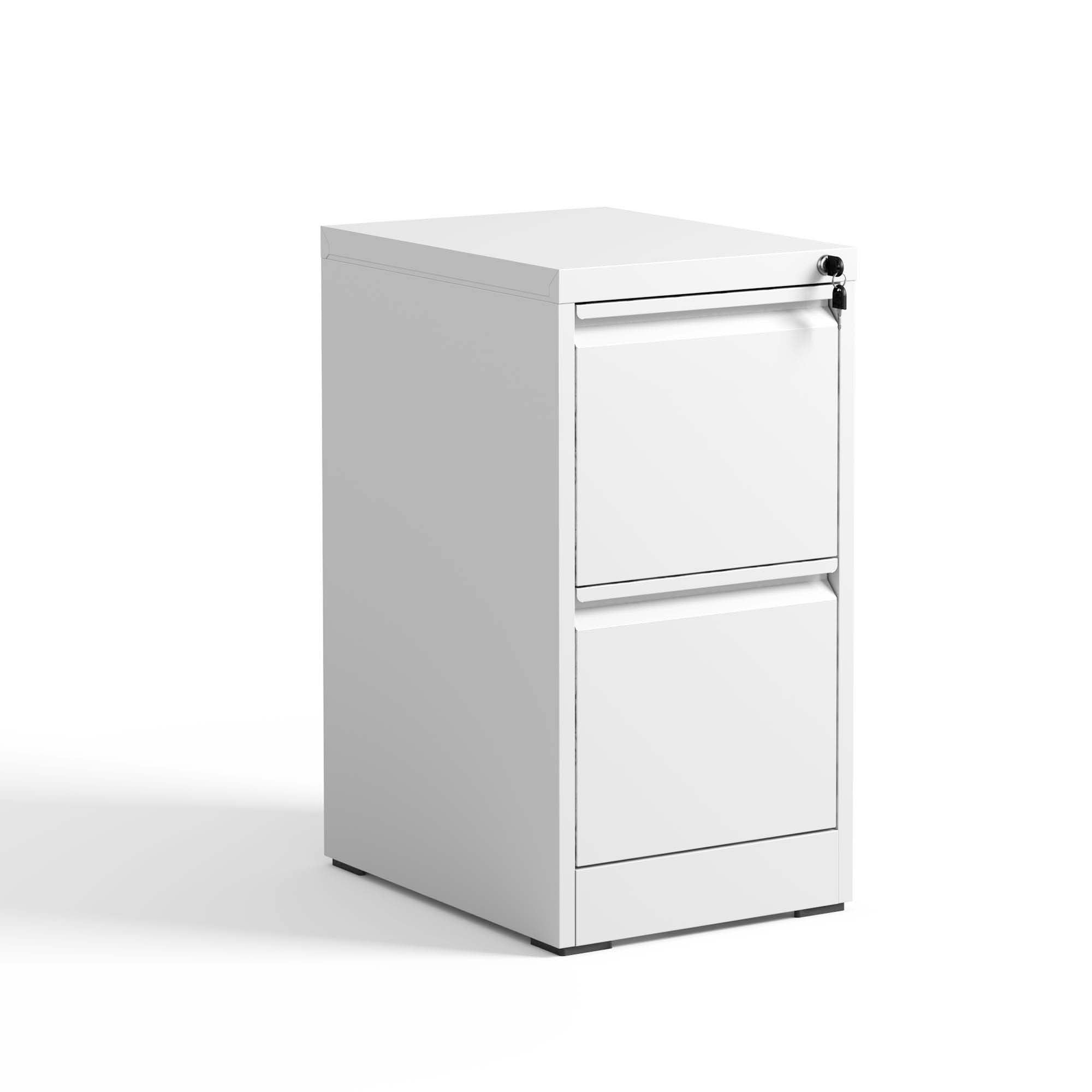 Steel 2 Drawer Vertical File Cabinet with Lock for A4 Legal/Letter Size in White