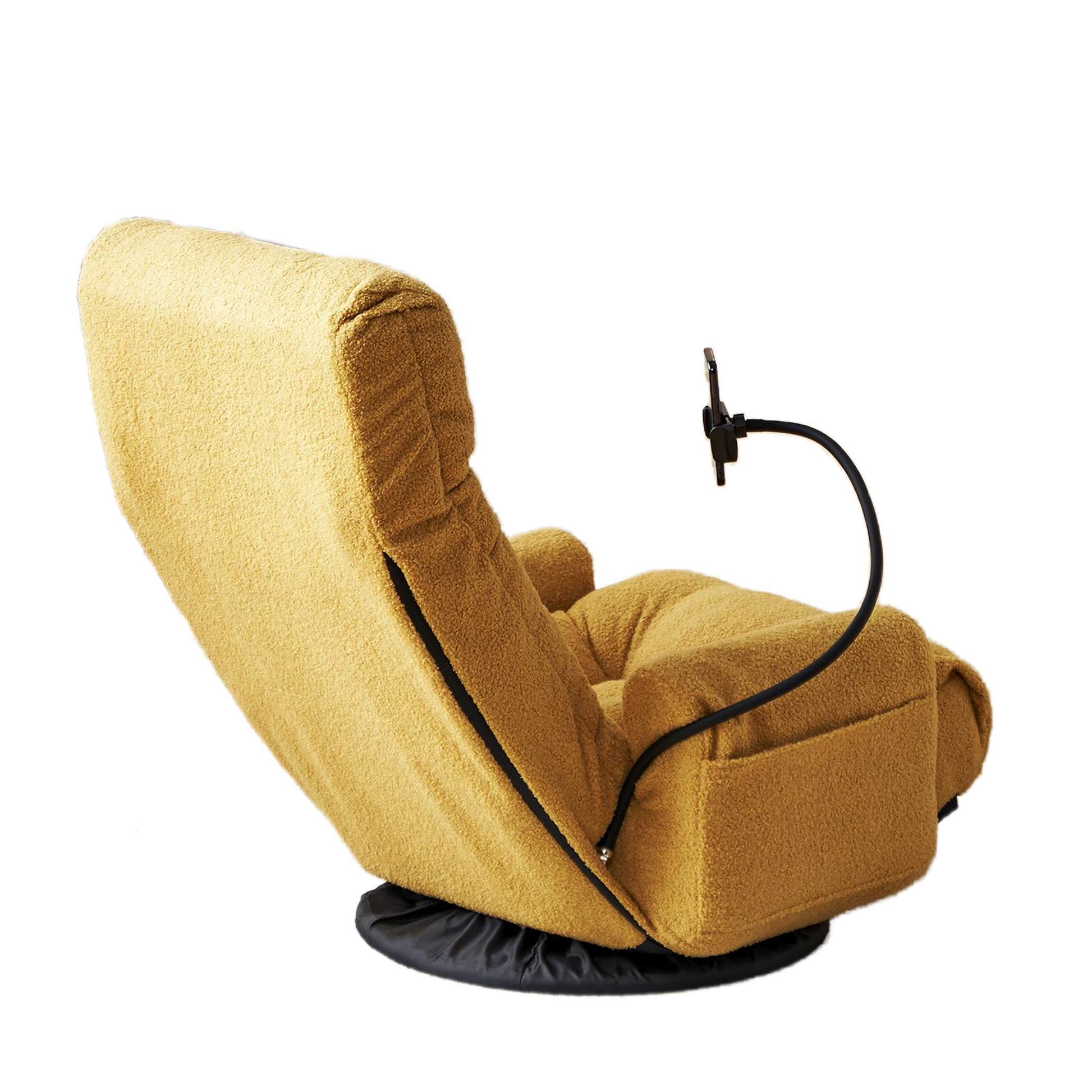 Adjustable Yellow Swivel Lounge Chair with 360-Degree Rotating Seat and Headrest Support, Leisure Chair Deck Chair - Game Chair for Living Room