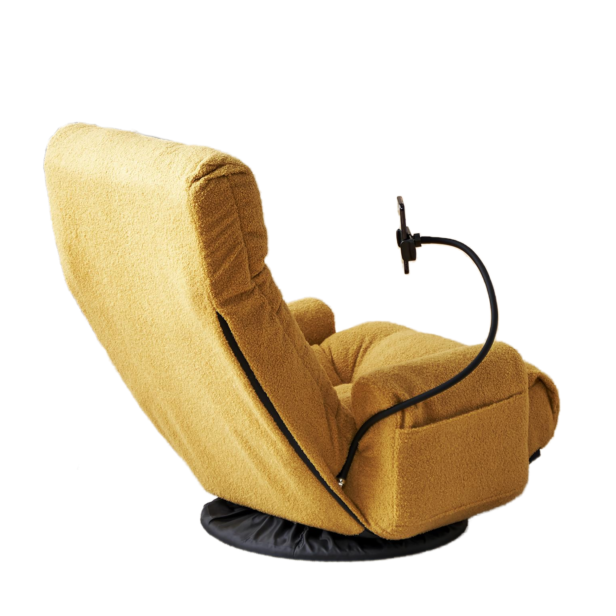 Adjustable Yellow Swivel Lounge Chair with 360-Degree Rotating Seat and Headrest Support, Leisure Chair Deck Chair - Game Chair for Living Room