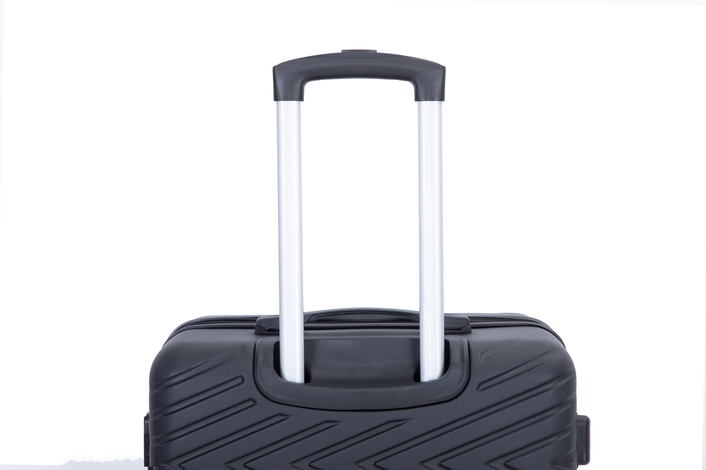 luggage 4-piece ABS lightweight suitcase with rotating wheels, 24 inch and 28 inch with TSA lock, (16/20/24/28) BLACK