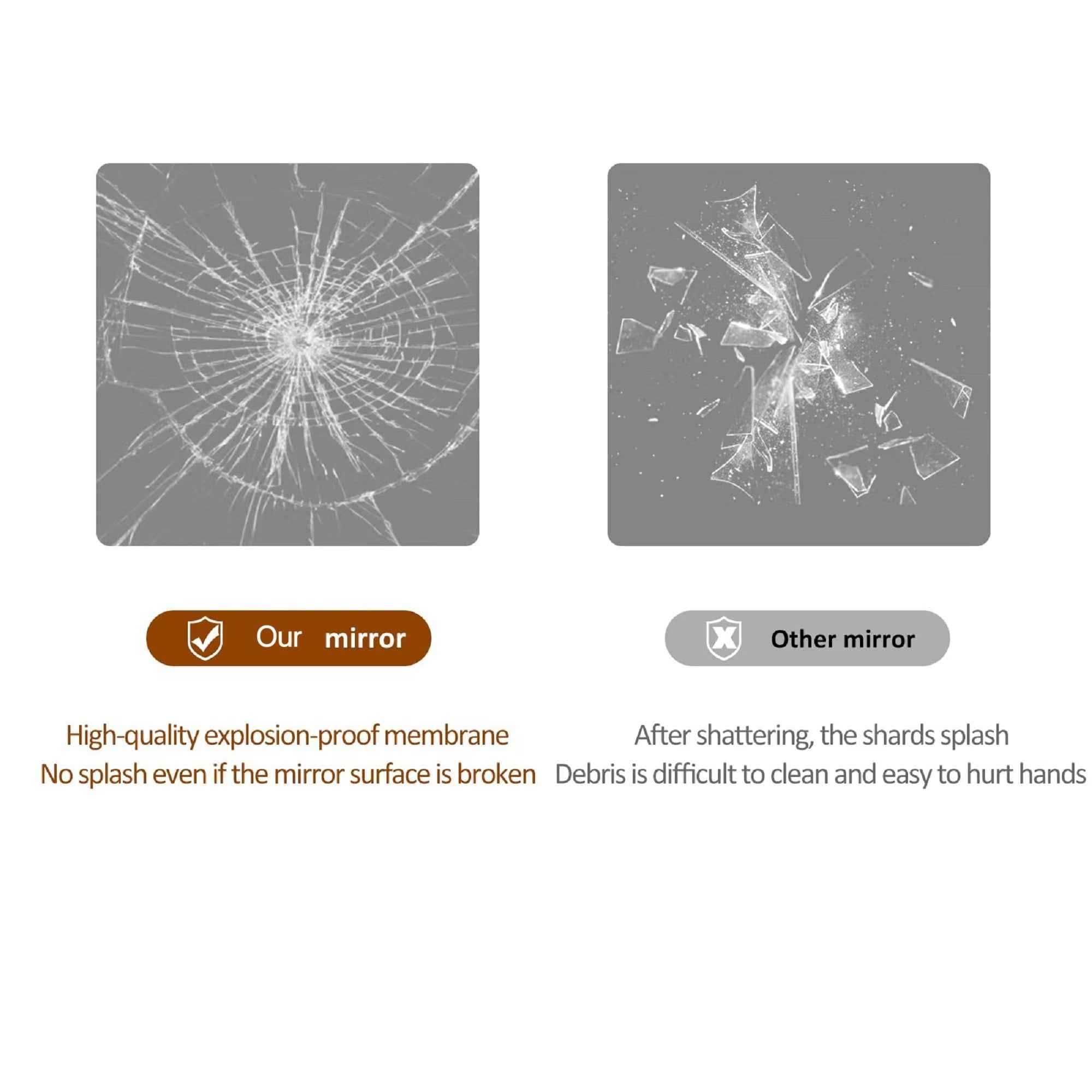 65'x 24' inch Full Body round corner mirror for Living Room Bedroom Cloakroom Wall hanging with hanging hole High quality 5mm silver mirror Explosion-proof glass