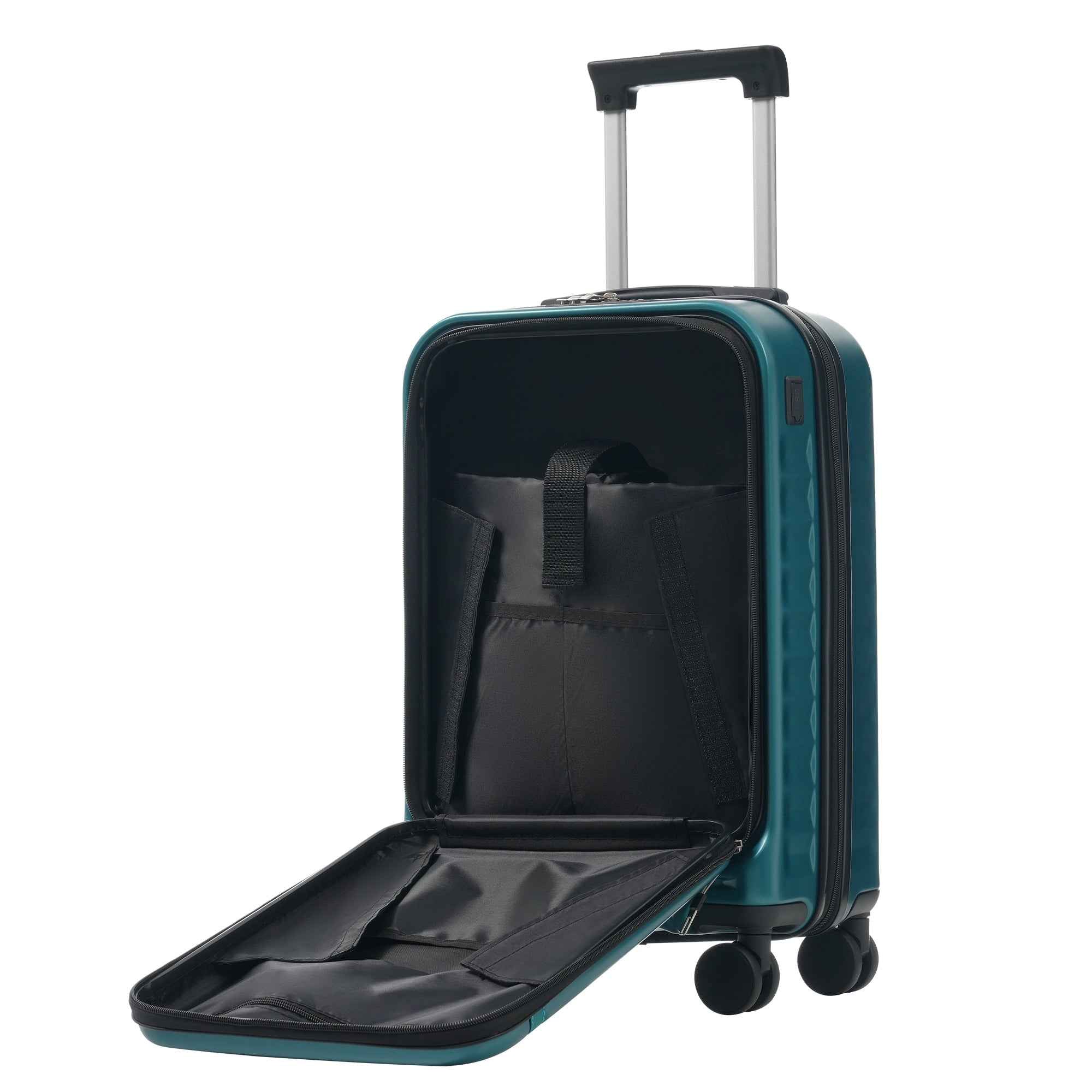 Front Opening Luggage Set 3 Piece, Hardside Carry on Suitcase with USB Port, Expandable Luggage with Handle Bag Spinner Wheels TSA Lock