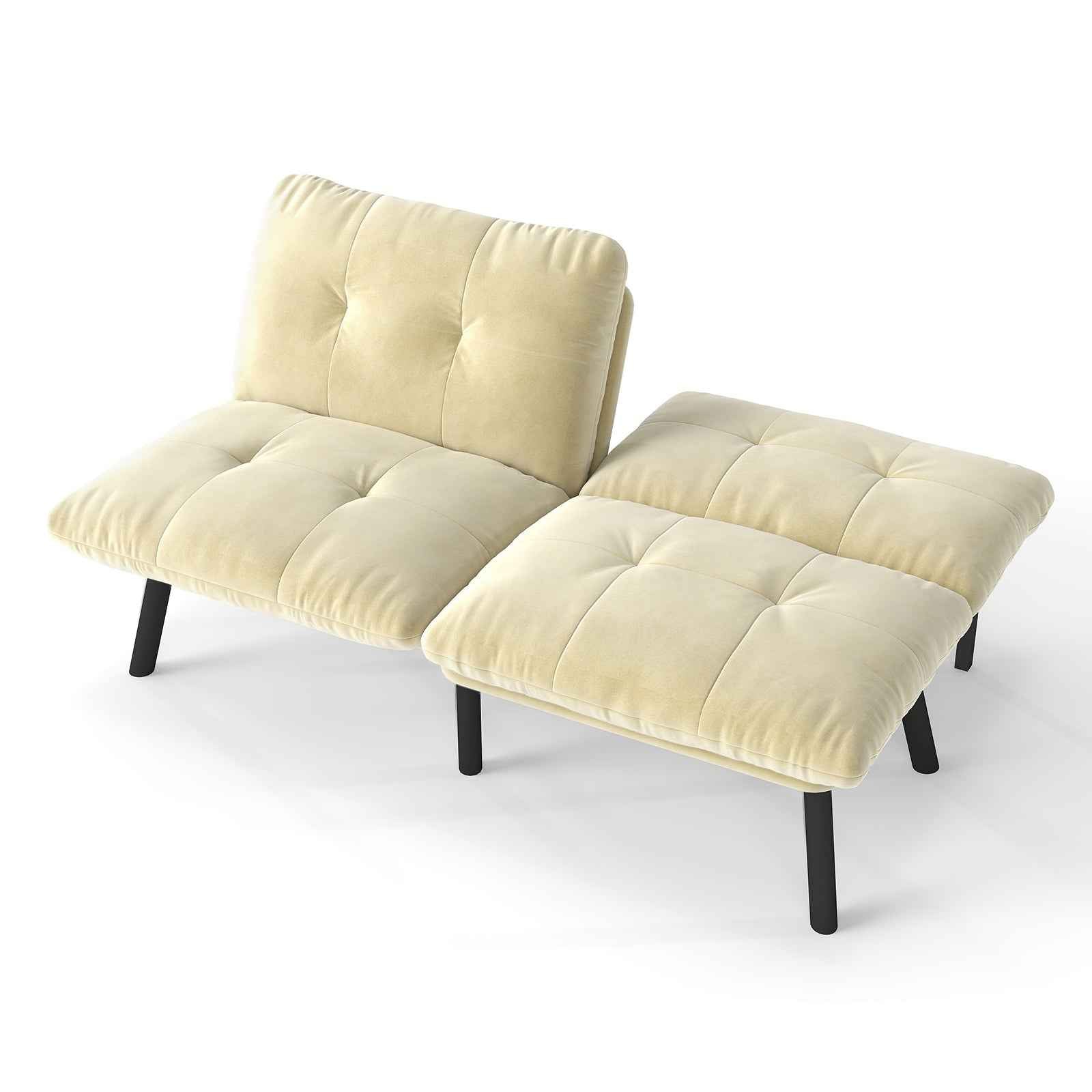 Cream Convertible Folding Modern sofa Bed