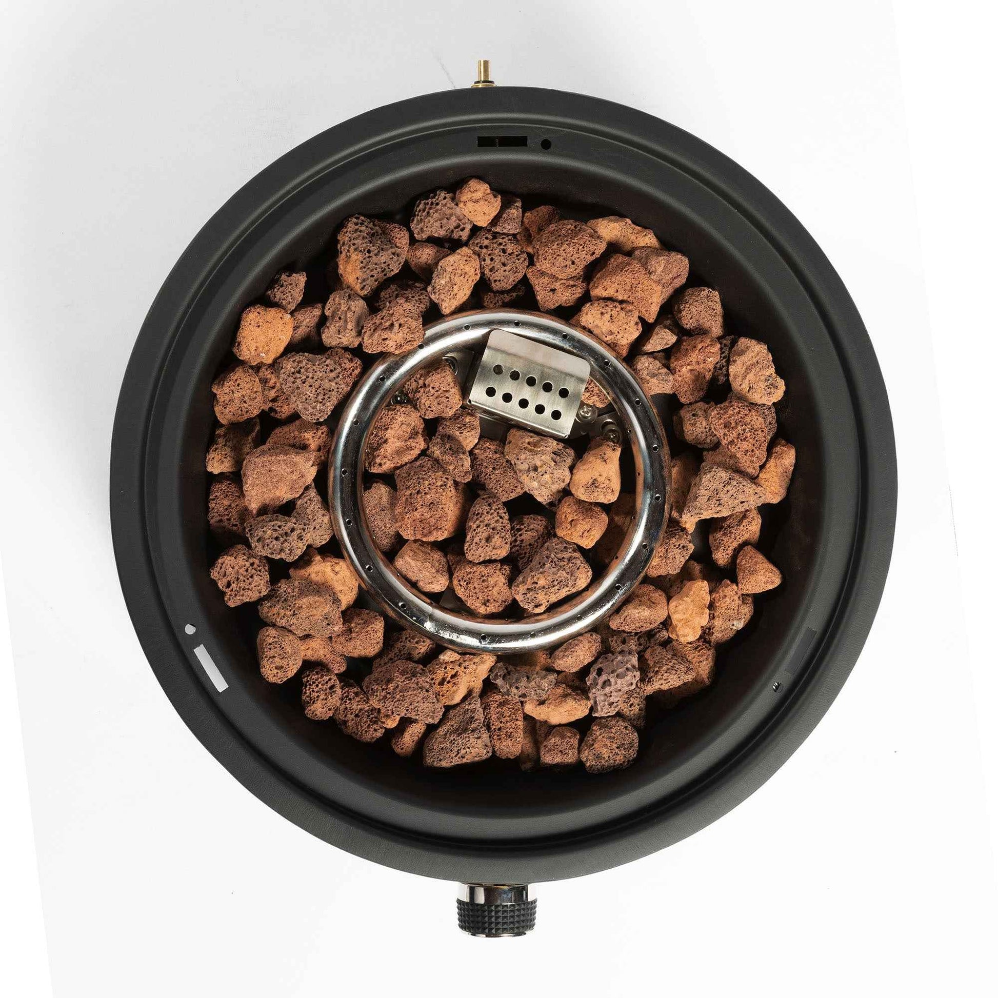 15' Propane Tabletop Gas Fire, 40000 BTU Round Steel Fire Pit for Outdoor living room Garden Balcony -Black