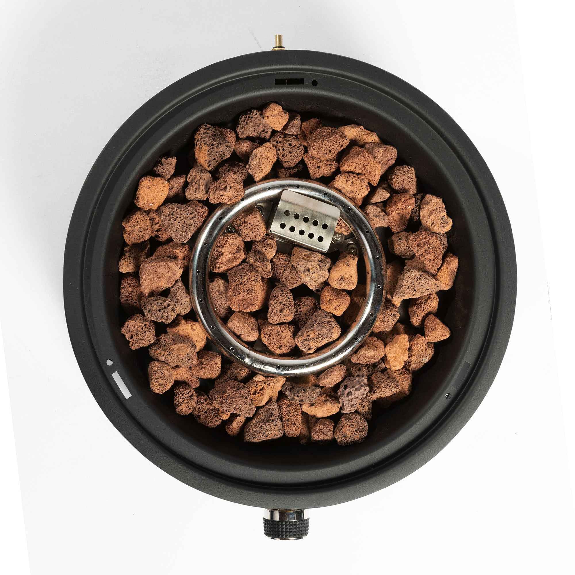 15' Propane Tabletop Gas Fire, 40000 BTU Round Steel Fire Pit for Outdoor living room Garden Balcony -Black