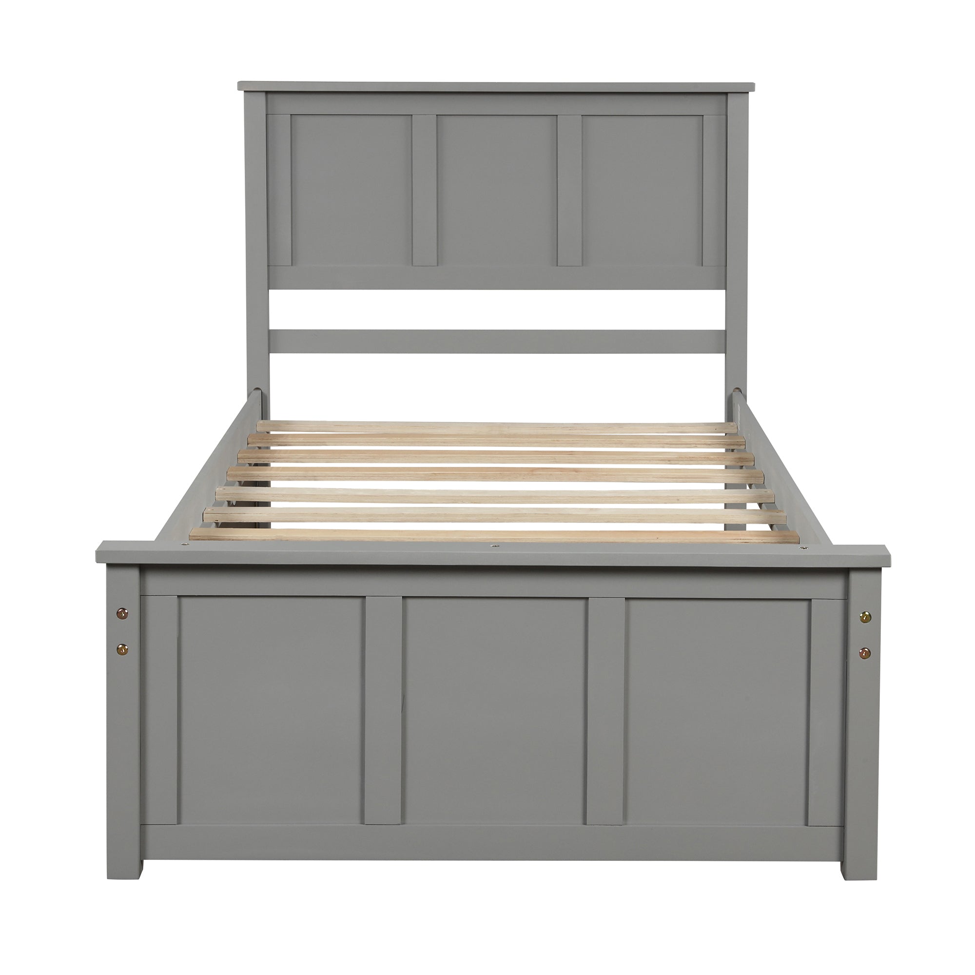 Platform Storage Bed, 2 drawers with wheels, Twin Size Frame, Gray (New SKU: WF283062AAE)