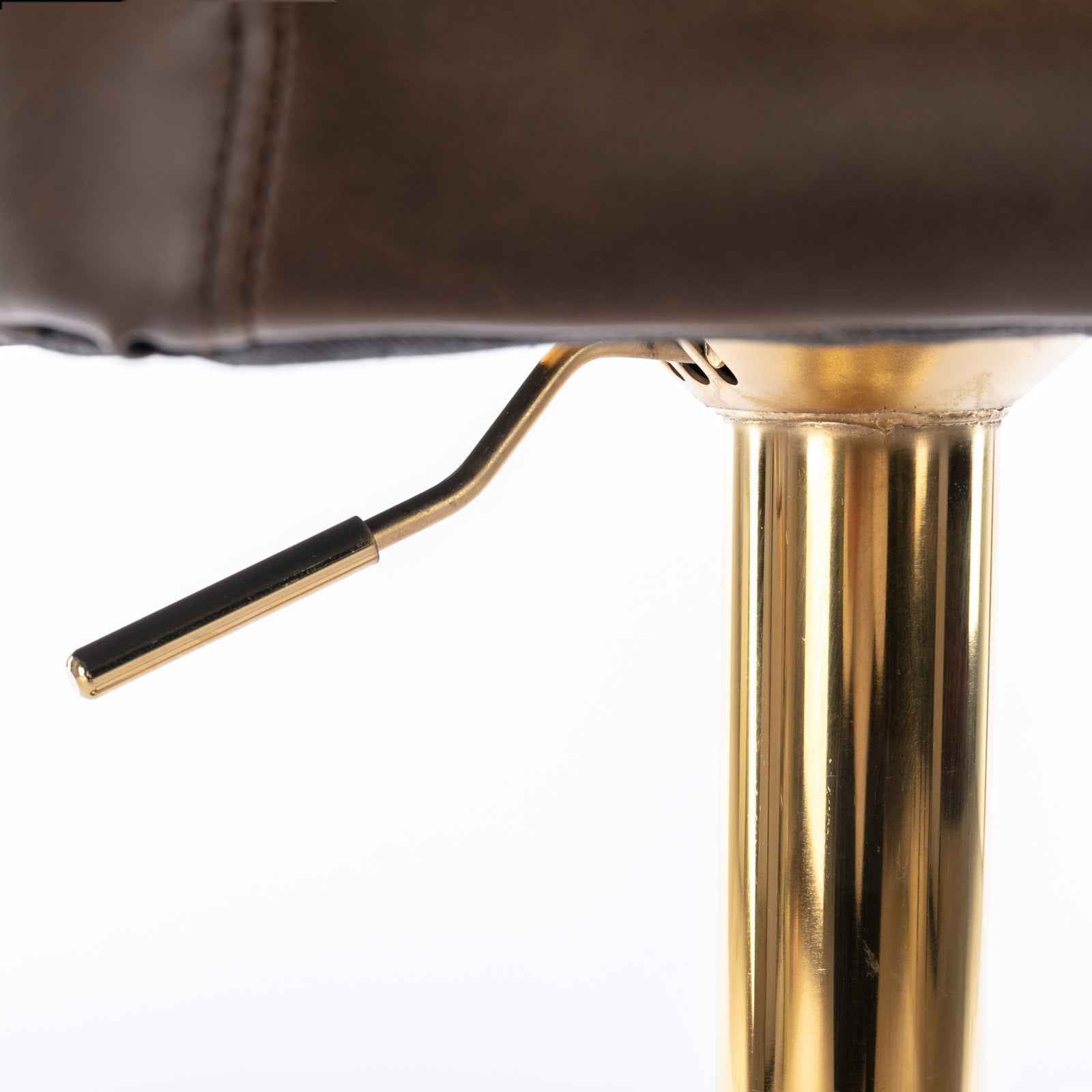 A&A Furniture,Swivel Barstools Adjusatble Seat Height, Modern PU Upholstered Bar Stools with  the whole Back Tufted, for Home Pub and Kitchen Island（Brown, Set of 2）