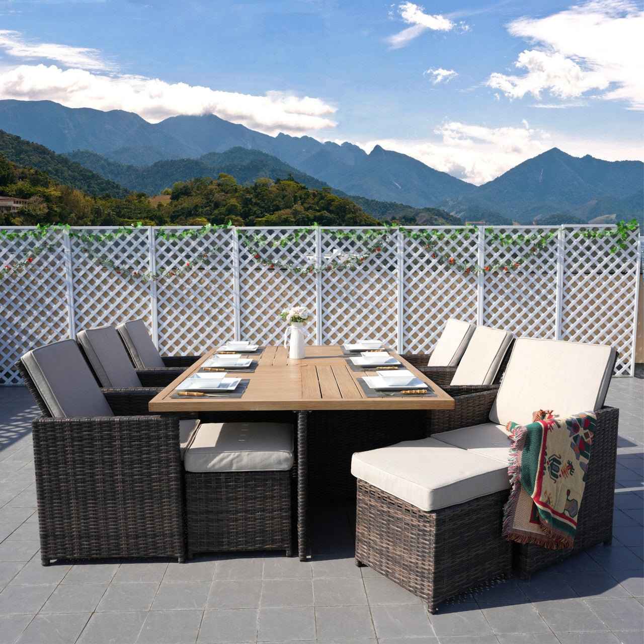 Carmel 6-Seater Outdoor Dining Set - Rectangular Dining Table (PAD-3234TA)