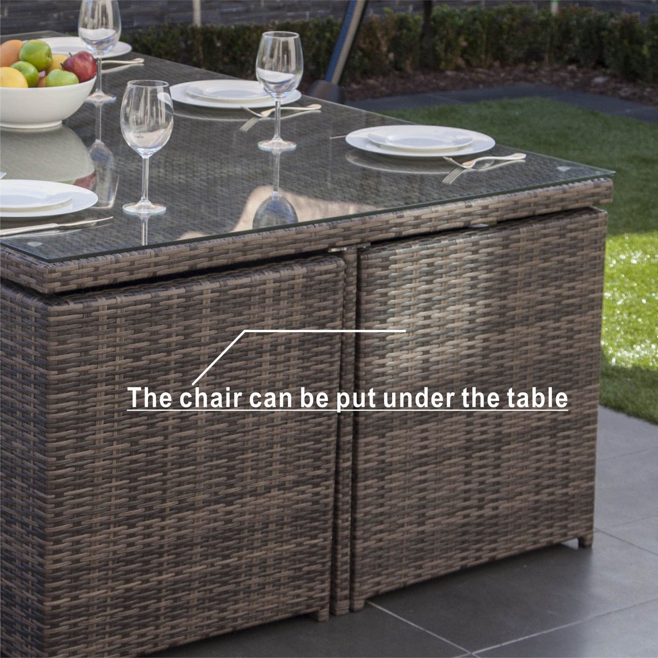 Carmel 6 - Seater Outdoor Dining Set - Rectangular Dining Table (PAD - 3234TA) - Direct Wicker