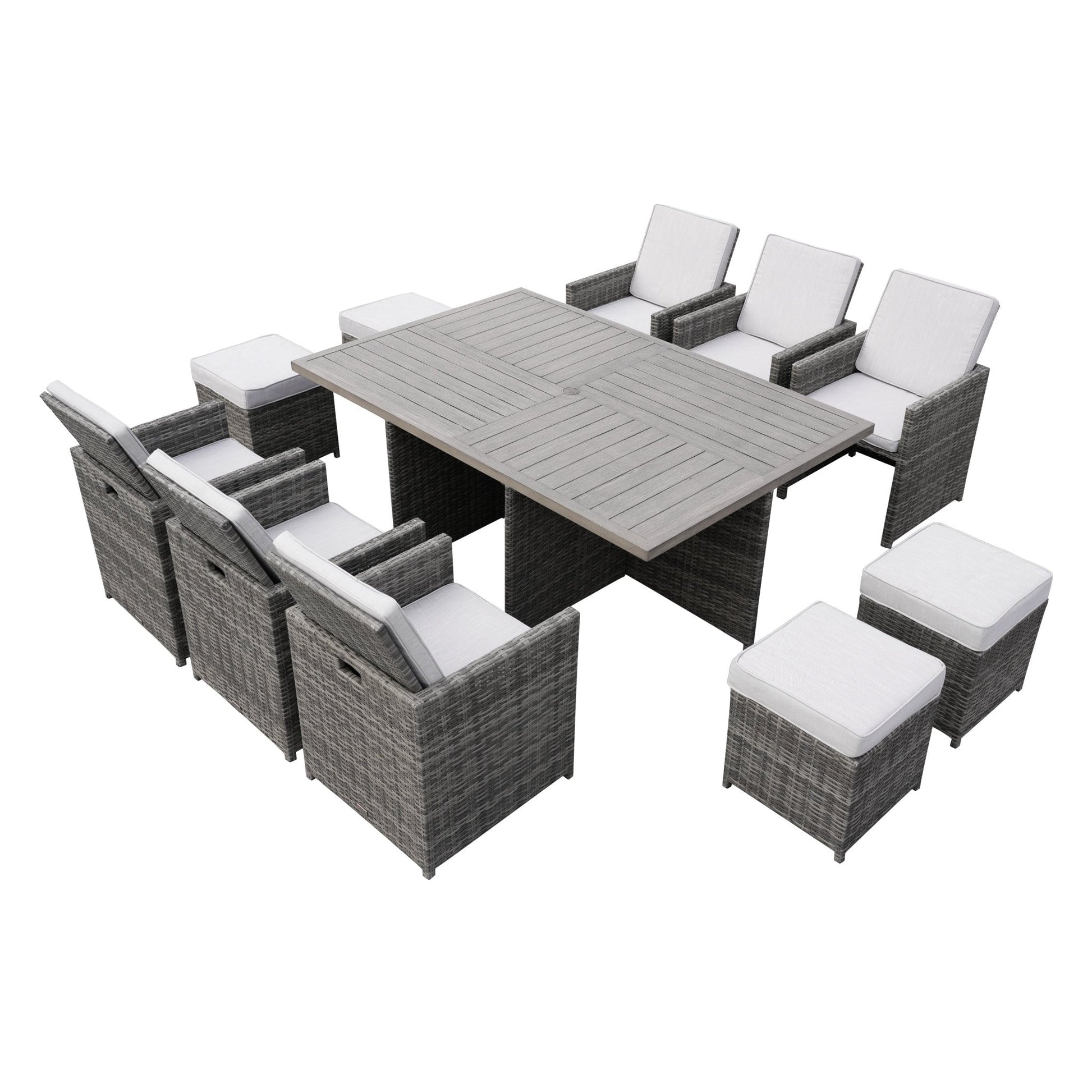 Carmel 6 - Seater Outdoor Dining Set - Rectangular Dining Table (PAD - 3234TA) - Direct Wicker
