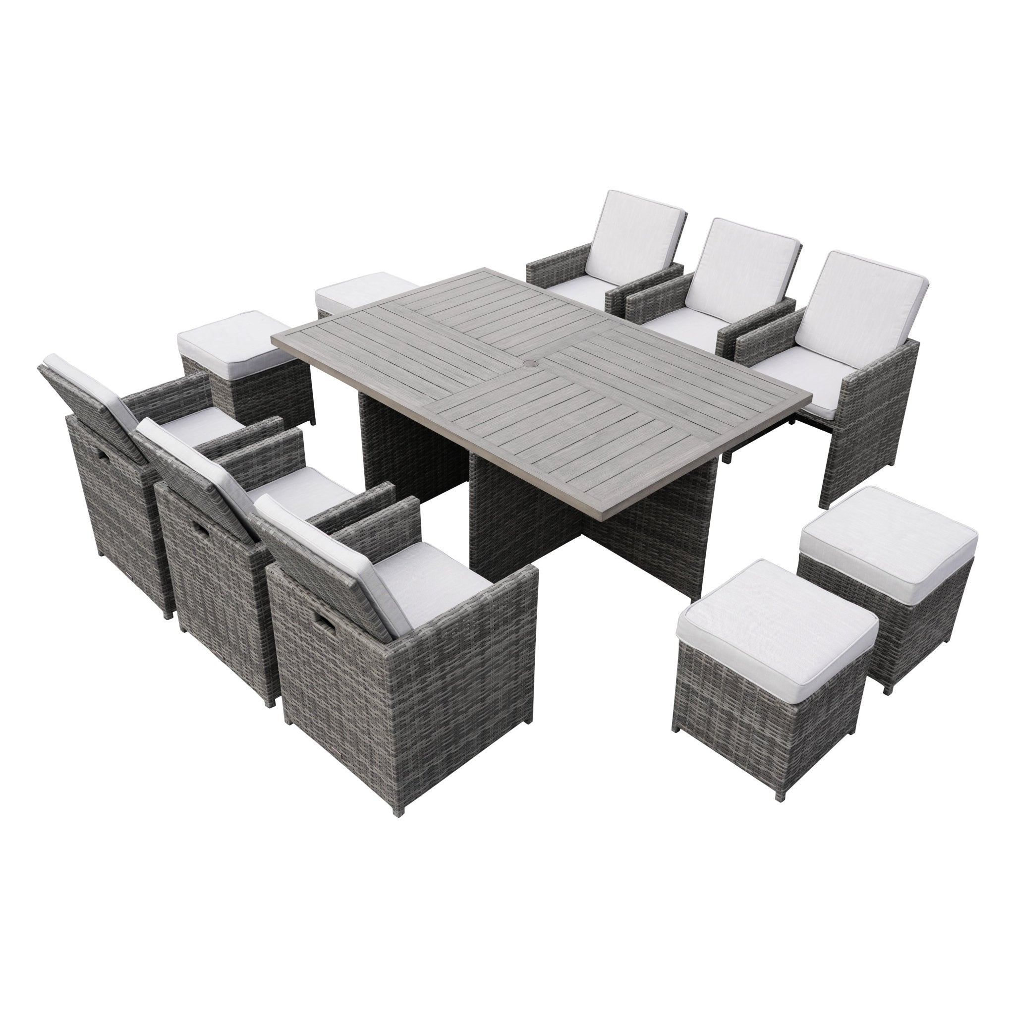 Carmel 6 - Seater Outdoor Dining Set - Rectangular Dining Table (PAD - 3234TA) - Direct Wicker