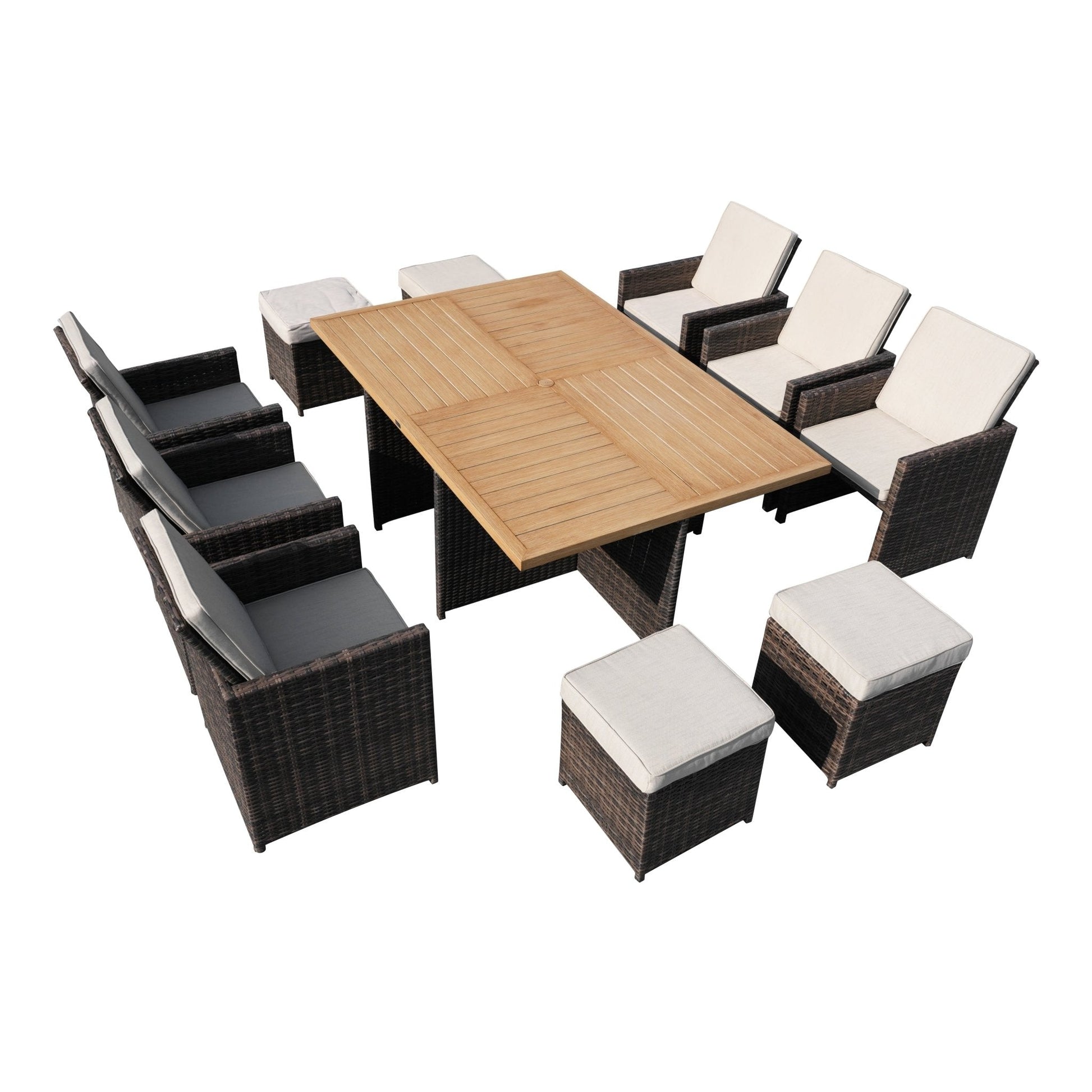 Carmel 6 - Seater Outdoor Dining Set - Rectangular Dining Table (PAD - 3234TA) - Direct Wicker