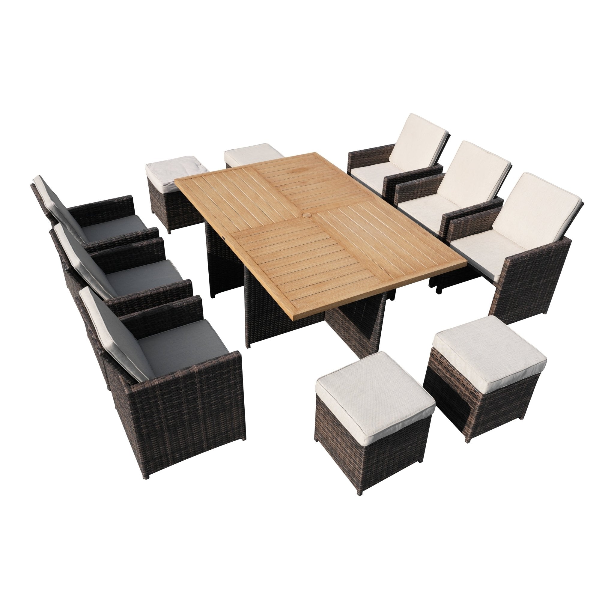Carmel 6 - Seater Outdoor Dining Set - Rectangular Dining Table (PAD - 3234TA) - Direct Wicker