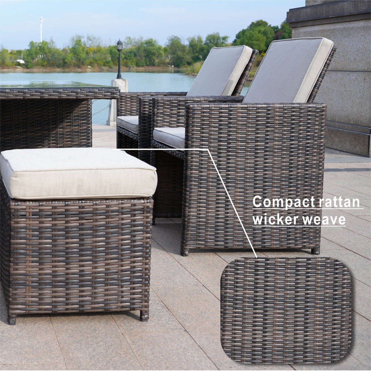 Carmel 6 - Seater Outdoor Dining Set - Rectangular Dining Table (PAD - 3234TA) - Direct Wicker