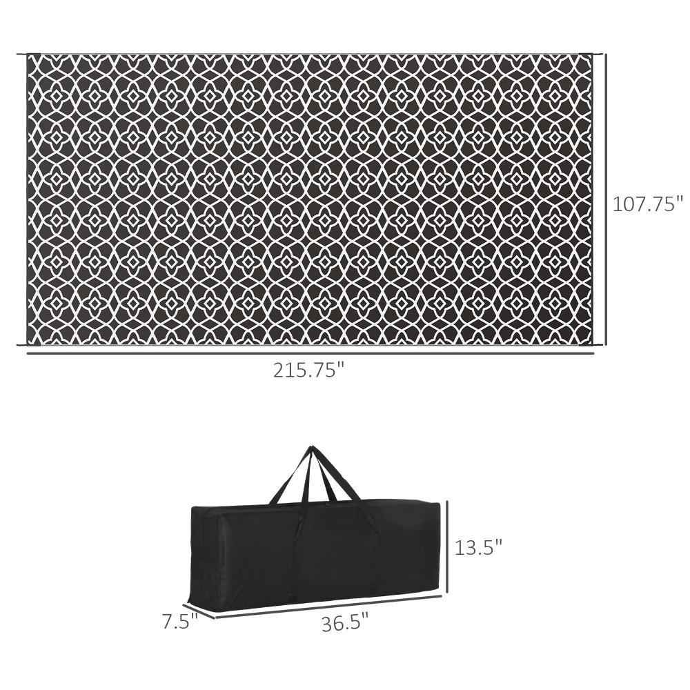 Patio Rug,Reversible Outdoor Rug Carpet RV Camping Rugs with Carry Bag